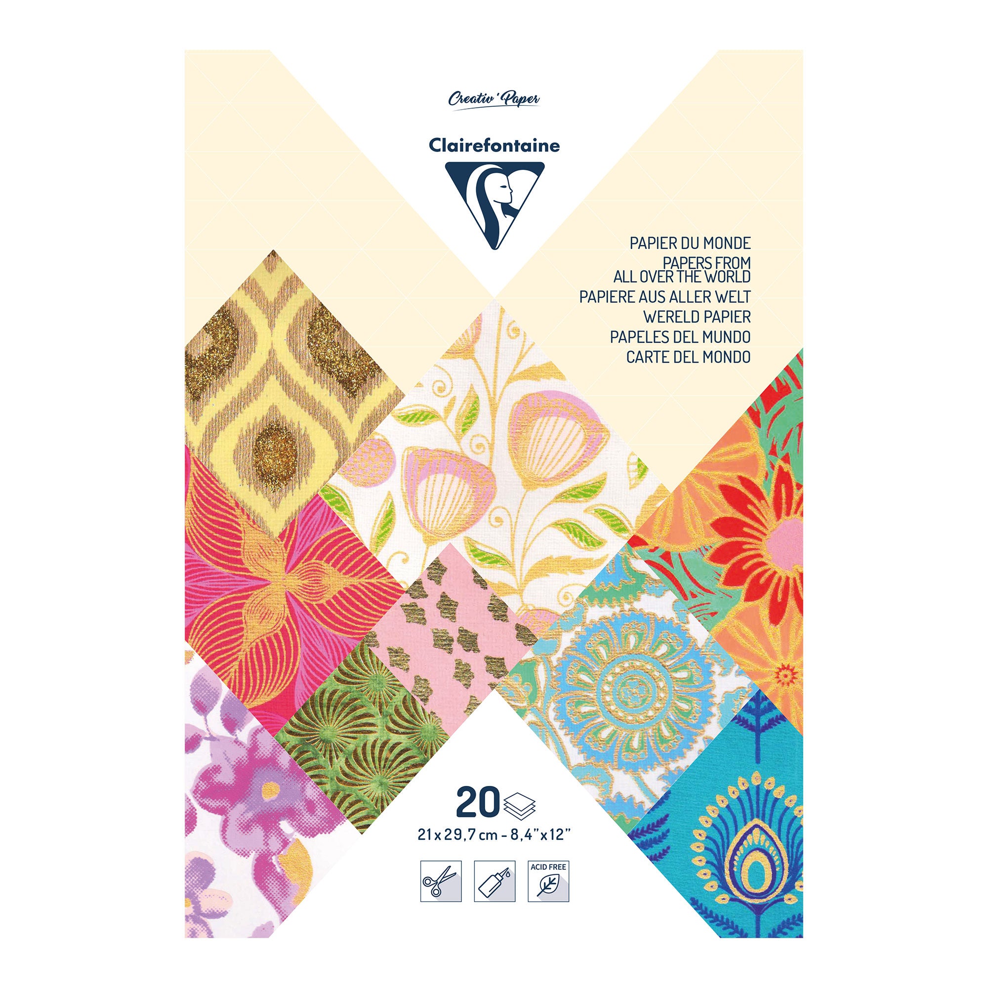 Stunning A4 Artisanal Paper Pack in Yellow/Orange