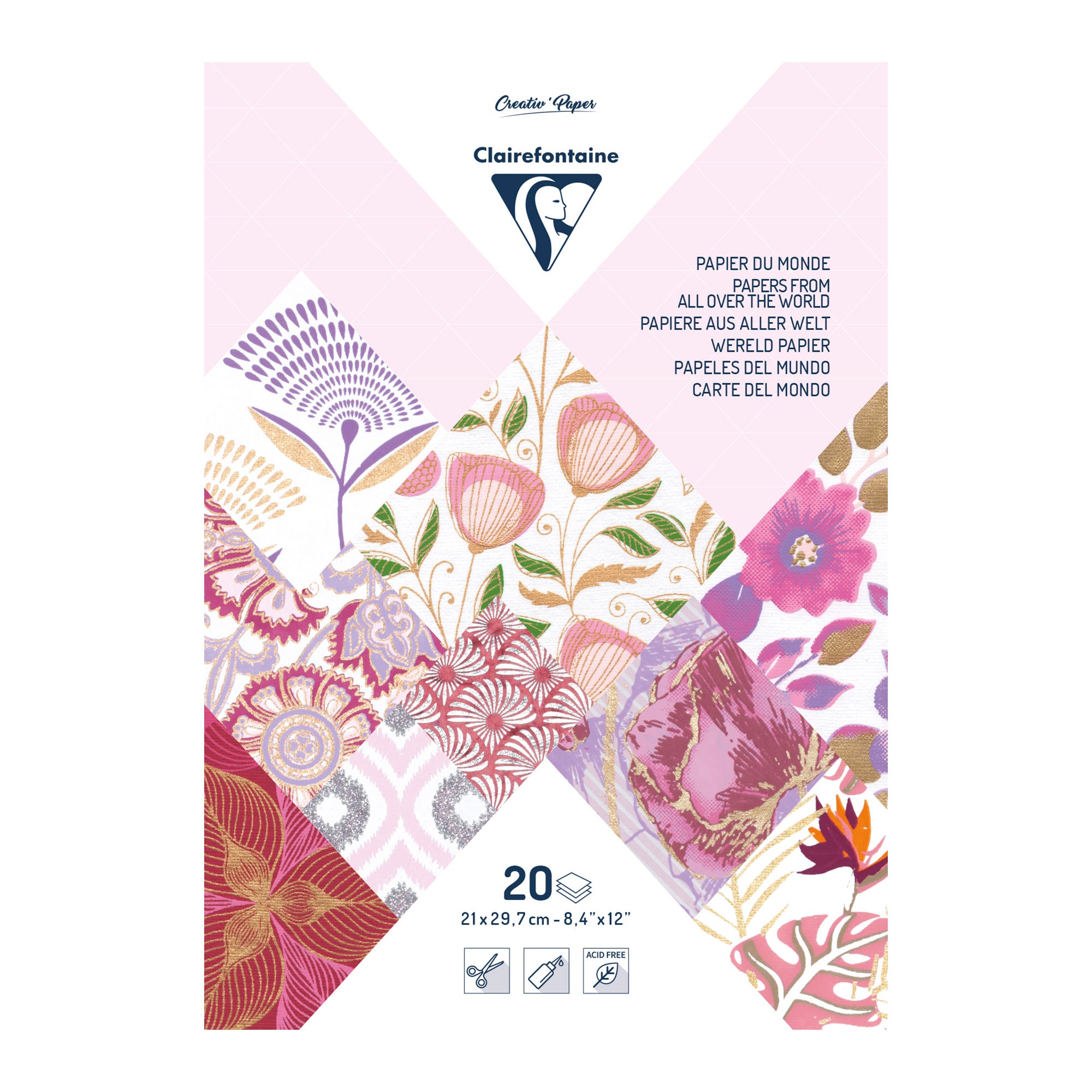 Stunning A4 Artisanal Paper Pack in Pink and Purple