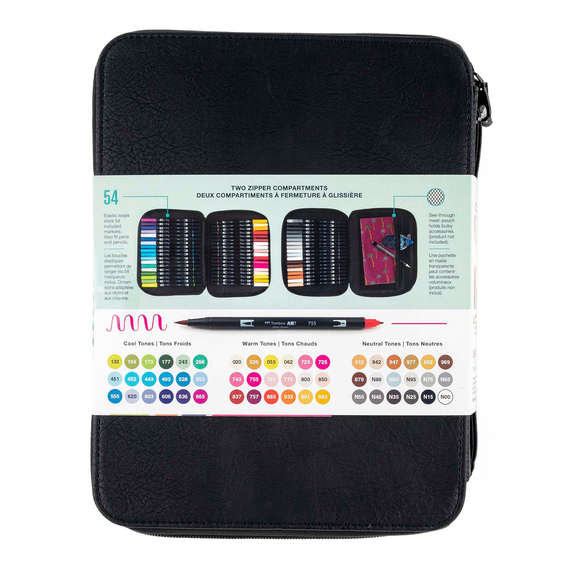 Tombow 54-Piece Dual Brush Marker Case Set - Unleash Your Creativity!