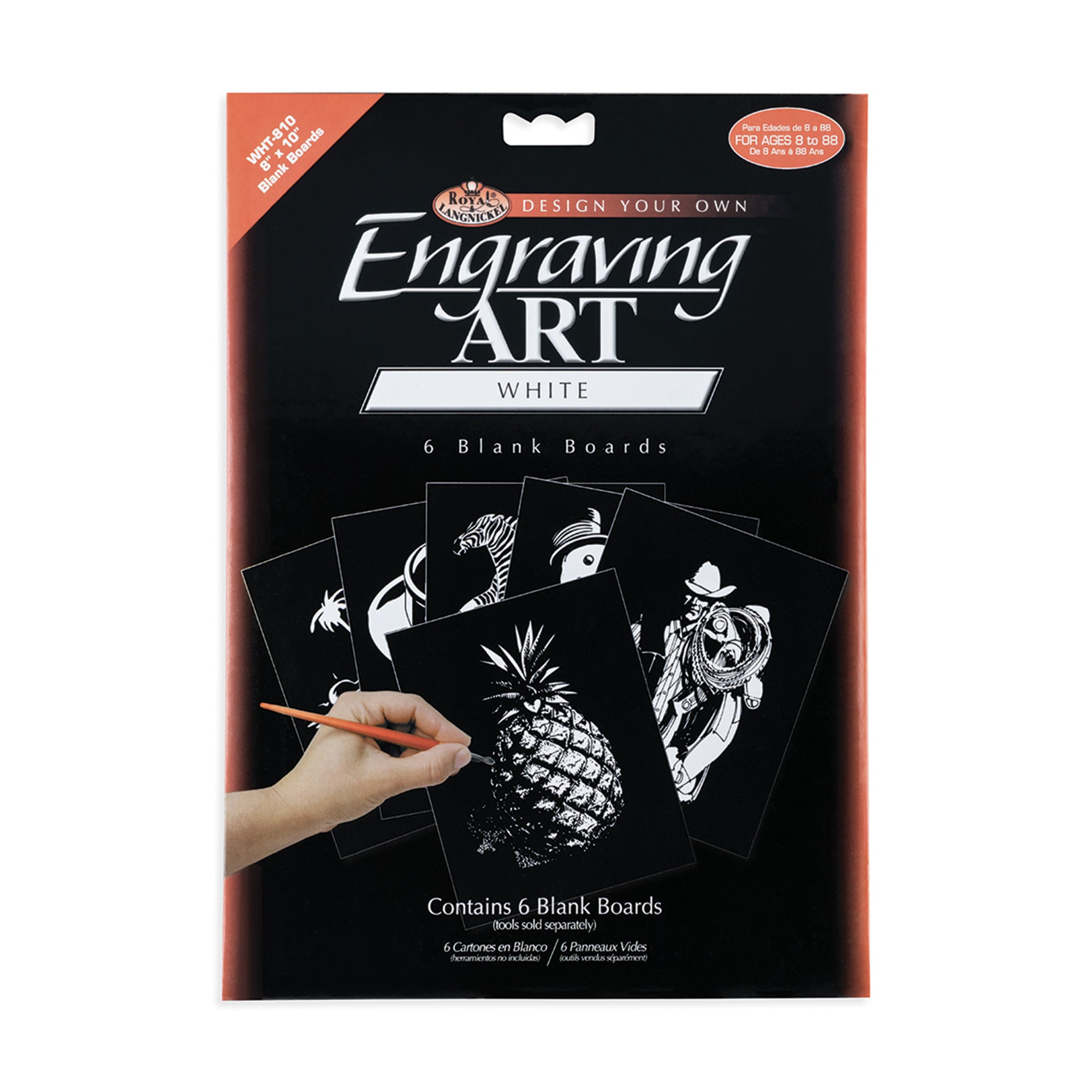 6-Pack Engraving Art Boards - Stunning Black/White