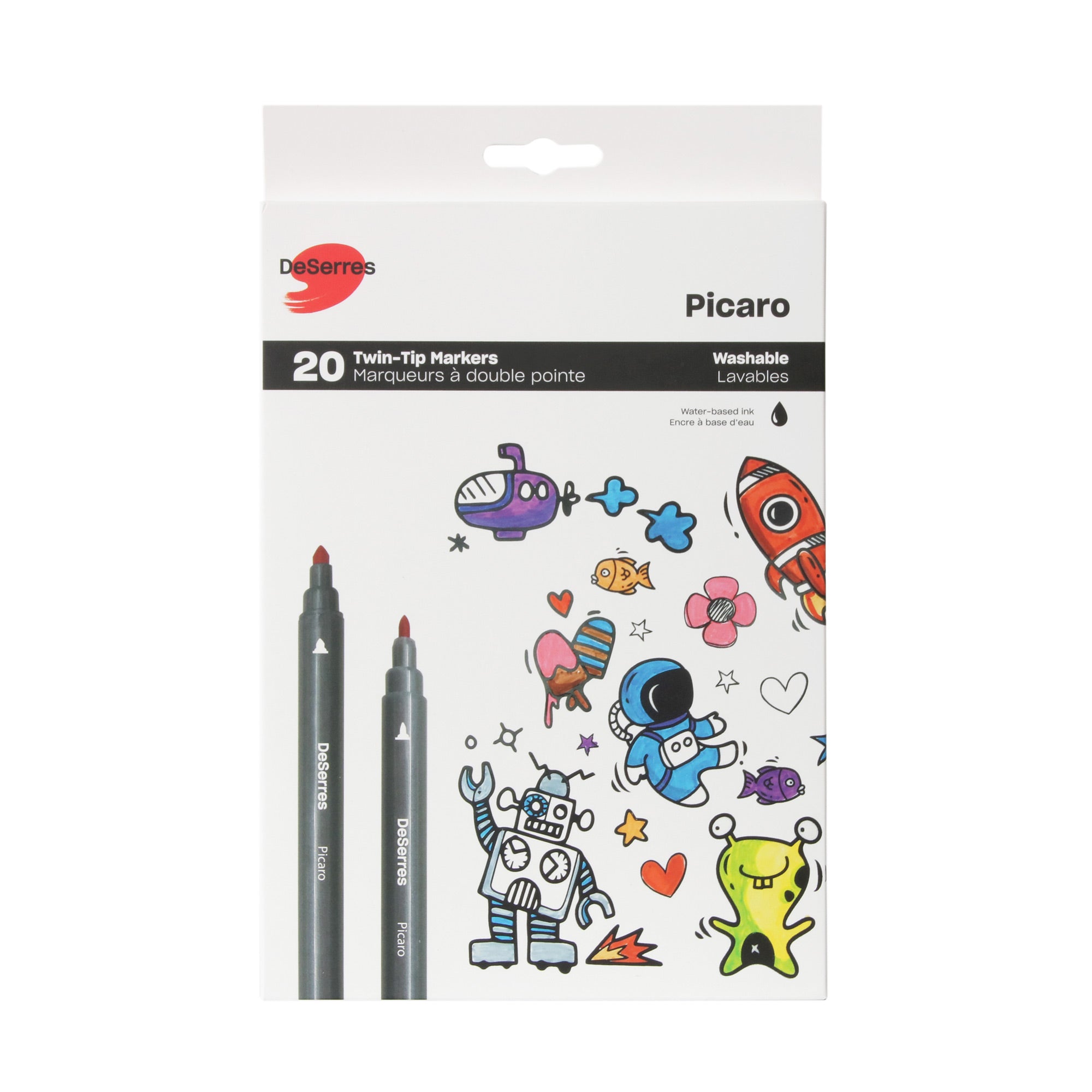 Get Your 20-Pack Picaro Double-End Markers Set in Assorted Colours - Chisel and Fine Tip Now!