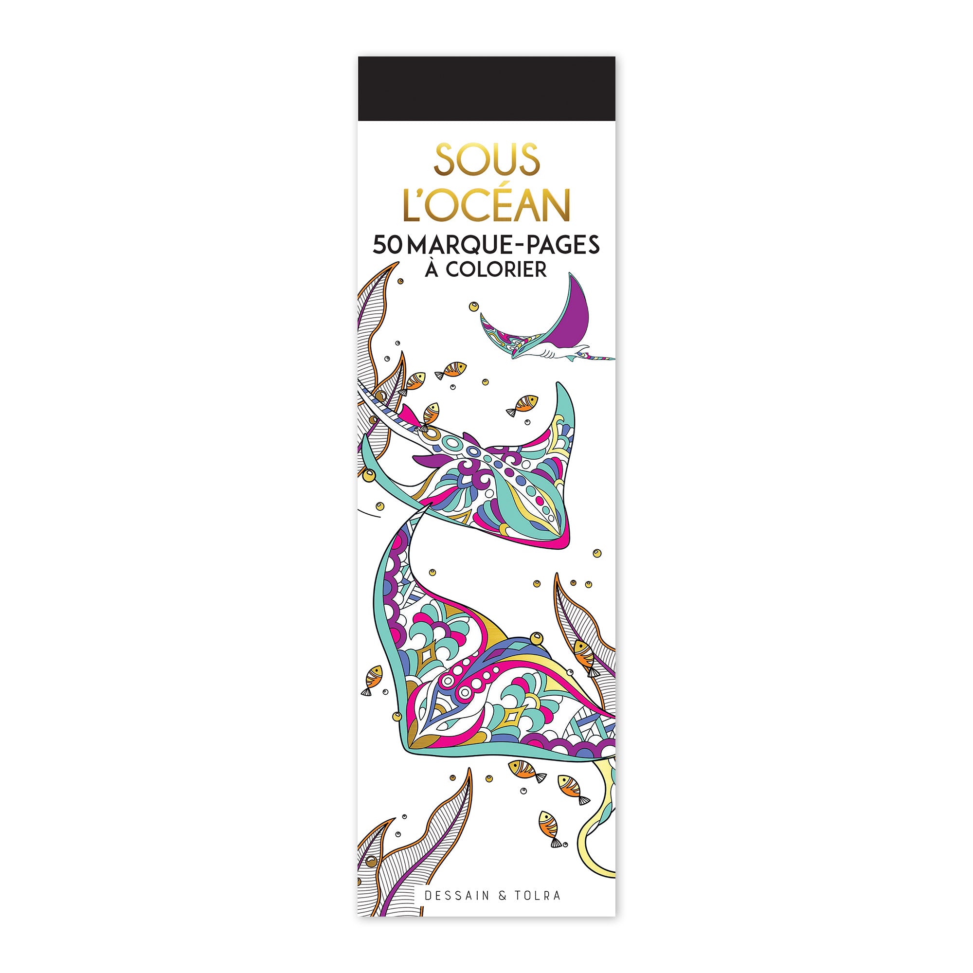 50 Coloring Bookmarks: Under the Ocean - French Edition