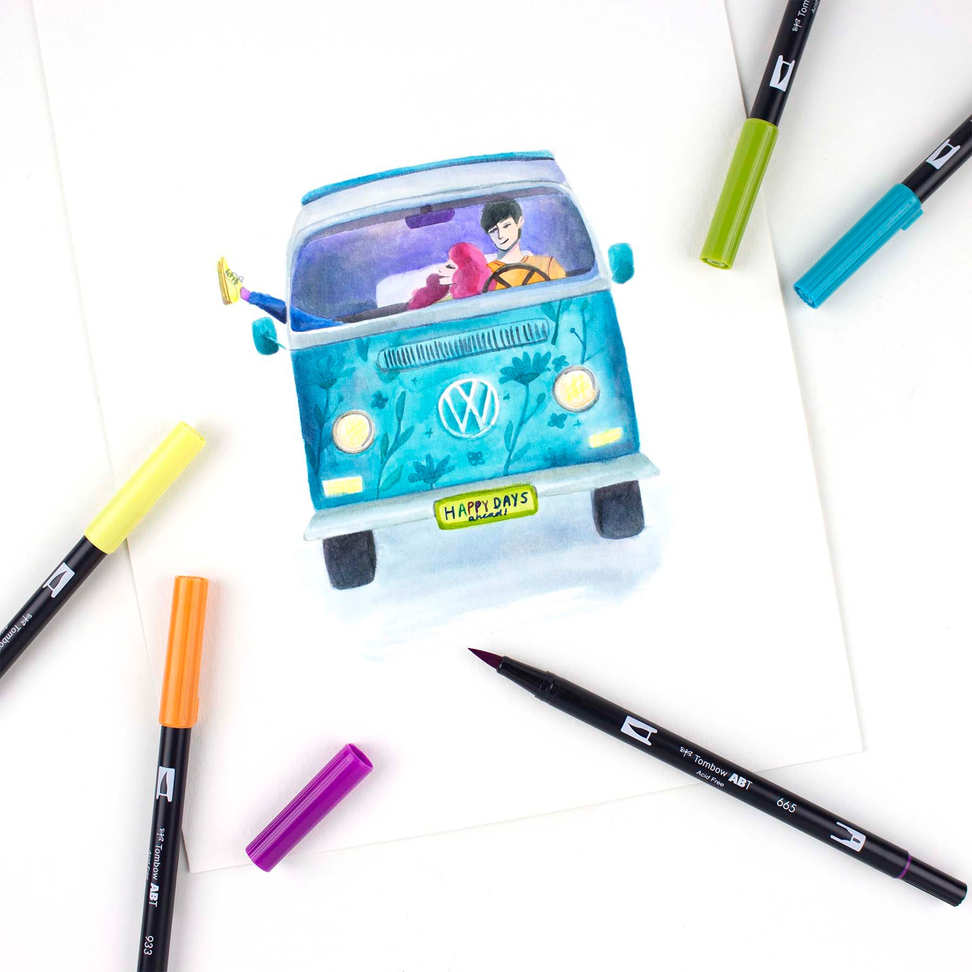 Tombow Retro 10-Pack Dual Brush Pens - Unleash Your Creativity!