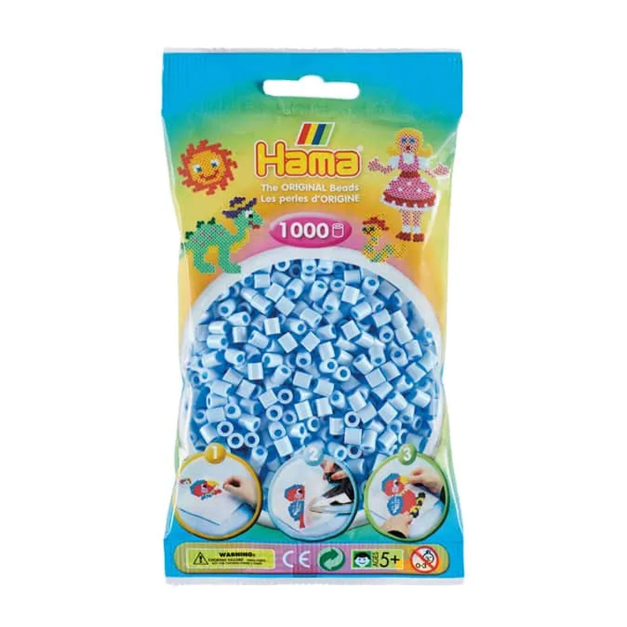 Hama Pastel Blue Ice Midi Beads - 1,000 Pack!