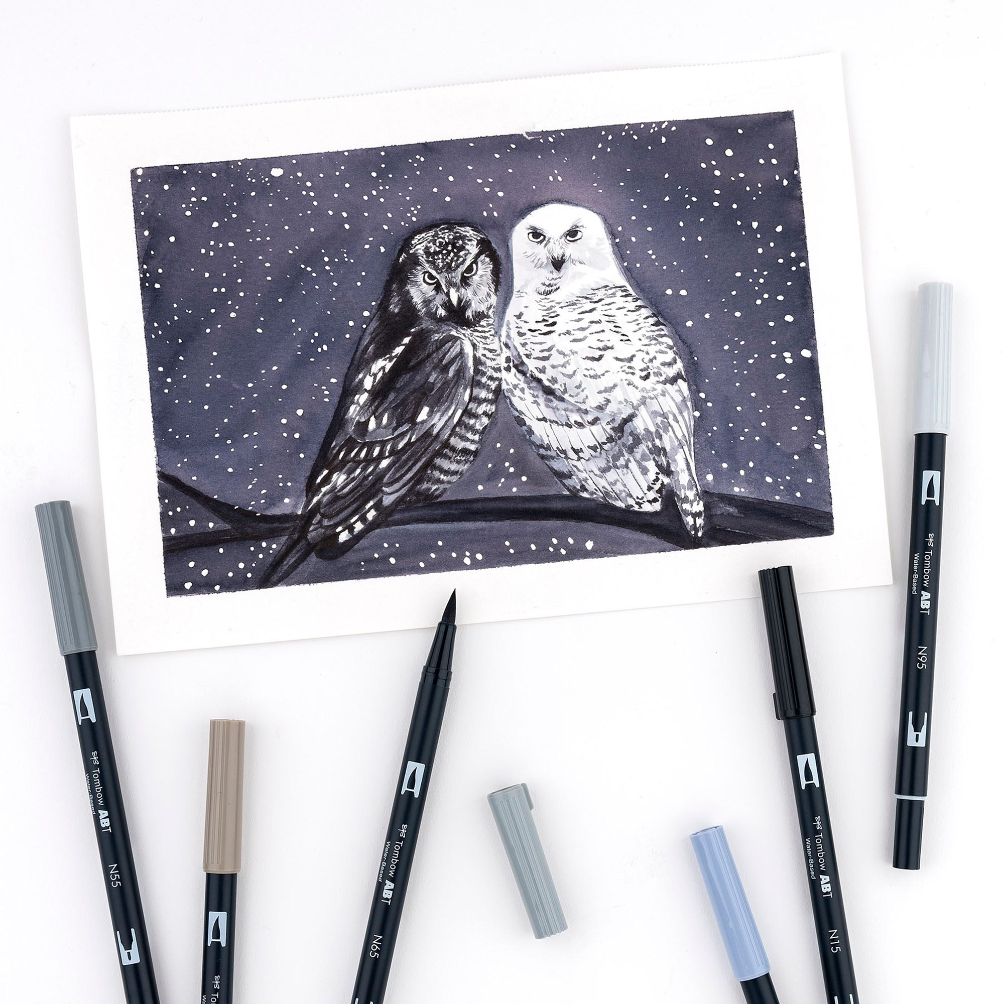 Tombow 10-Pack Dual Brush Pens - Exquisite Grey Collection