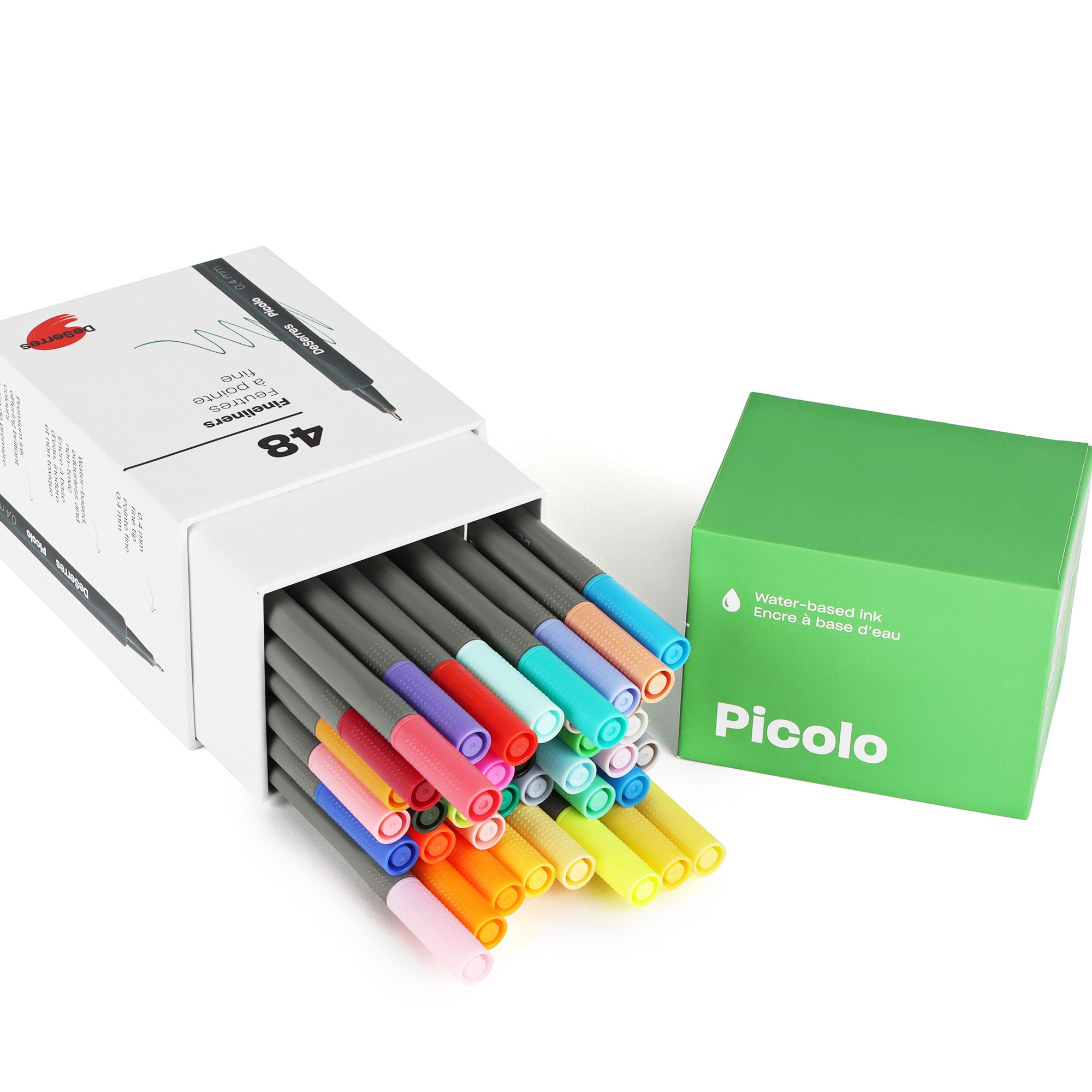 48-Pack Picolo Fineliners Set - 0.4 mm, Assorted Vibrant Colours