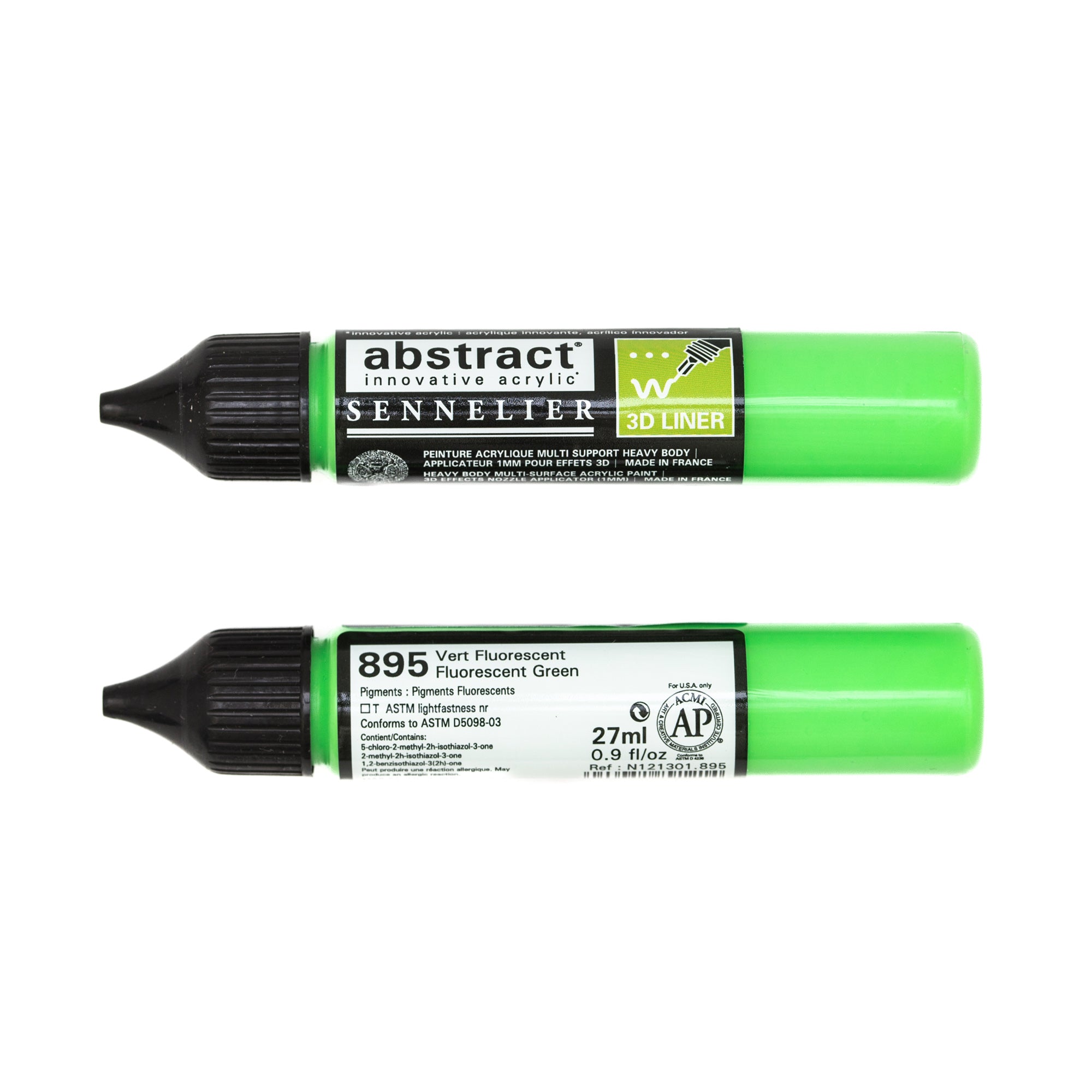 Gorgeous Abstract Liner Acrylic Marker in Stunning Bright Yellow Green