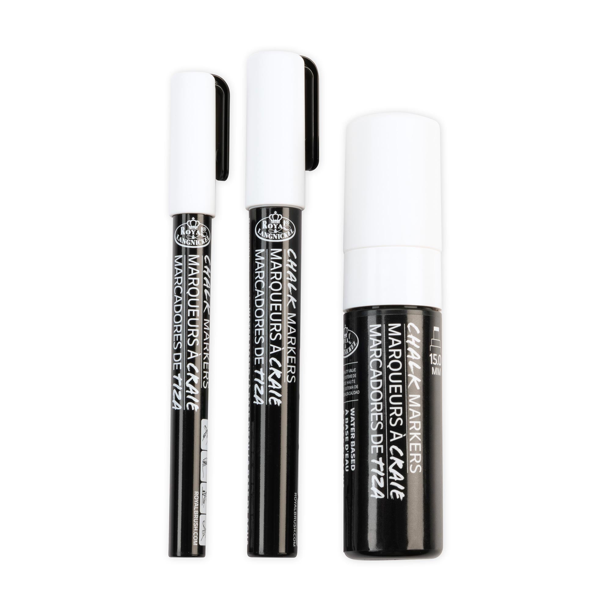 Royal & Langnickel White Chalk Marker Kit - 3 Pieces with Assorted Tips
