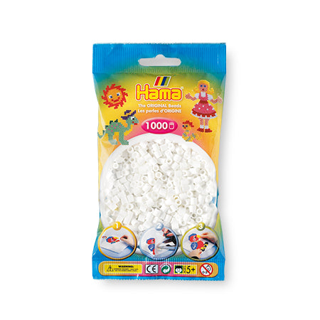 1,000-Piece Hama Midi White Beads Set - Unleash Your Creativity!