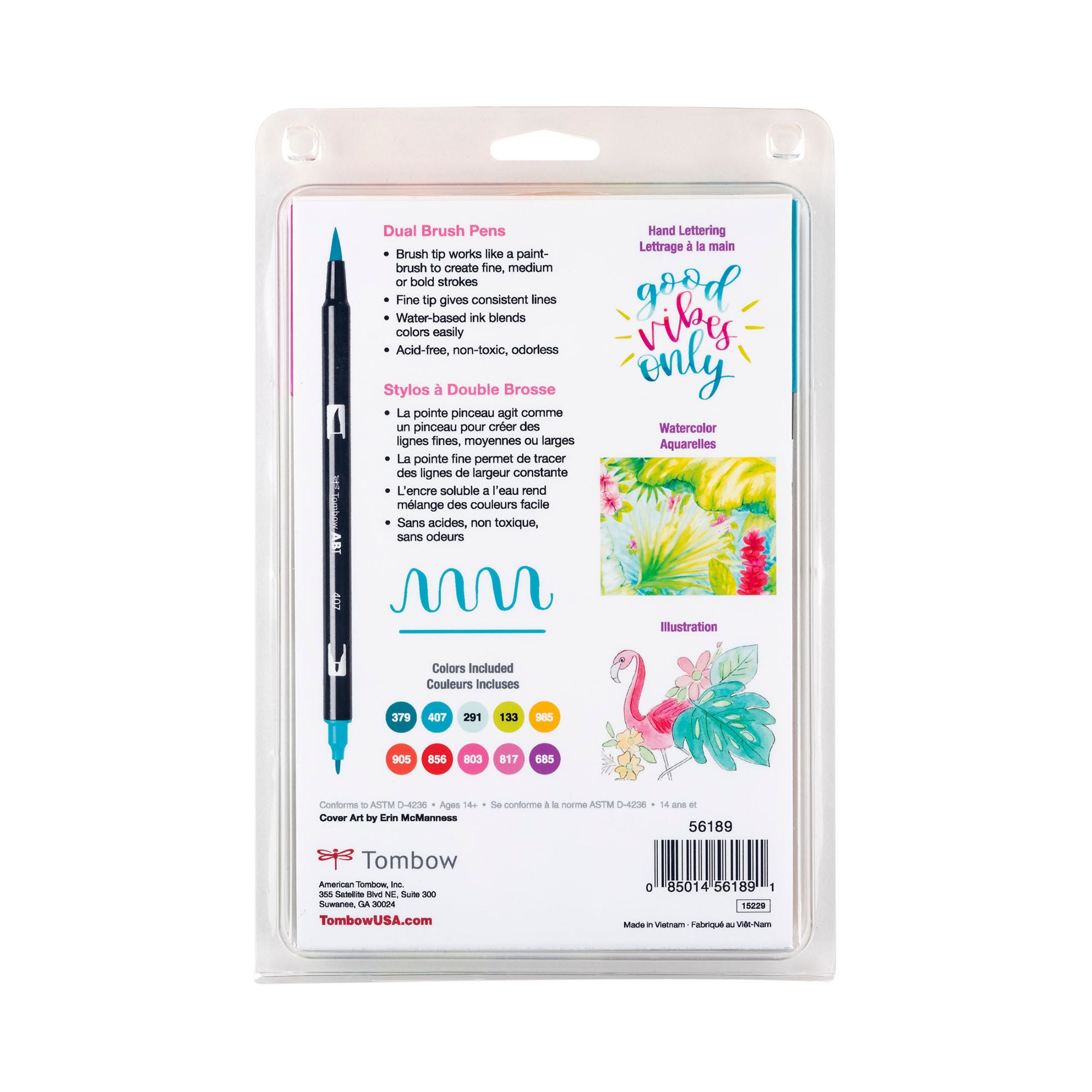 10-Pack Tropical Dual Brush Pens - Unleash Your Creativity!