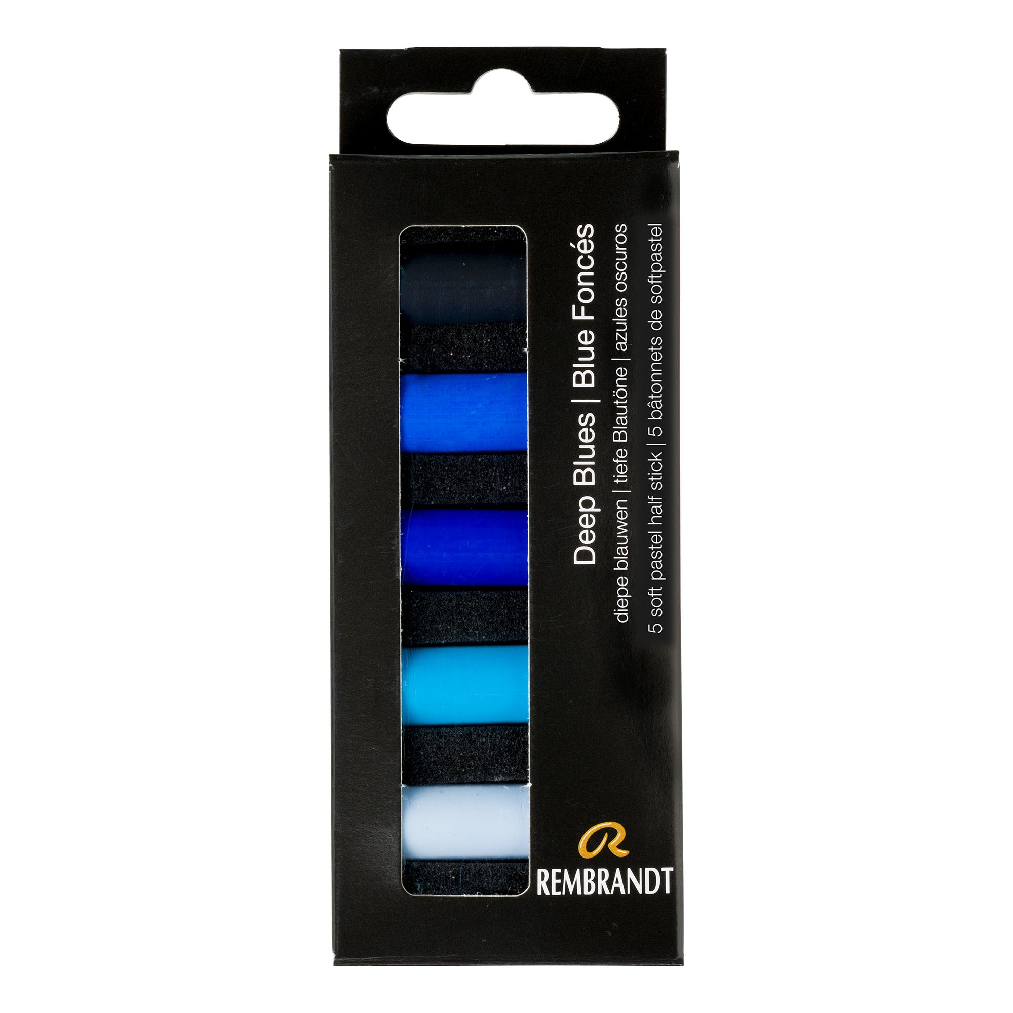 5-Pack Deep Blue Half Stick Soft Pastels - Unleash Your Creativity!