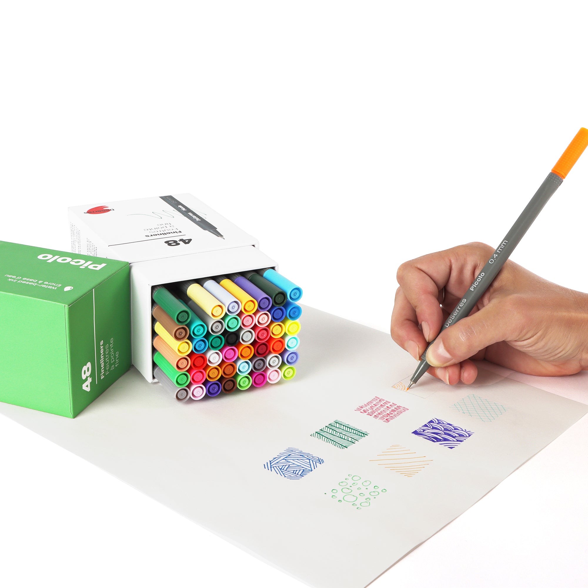 48-Pack Picolo Fineliners Set - 0.4 mm, Assorted Vibrant Colours