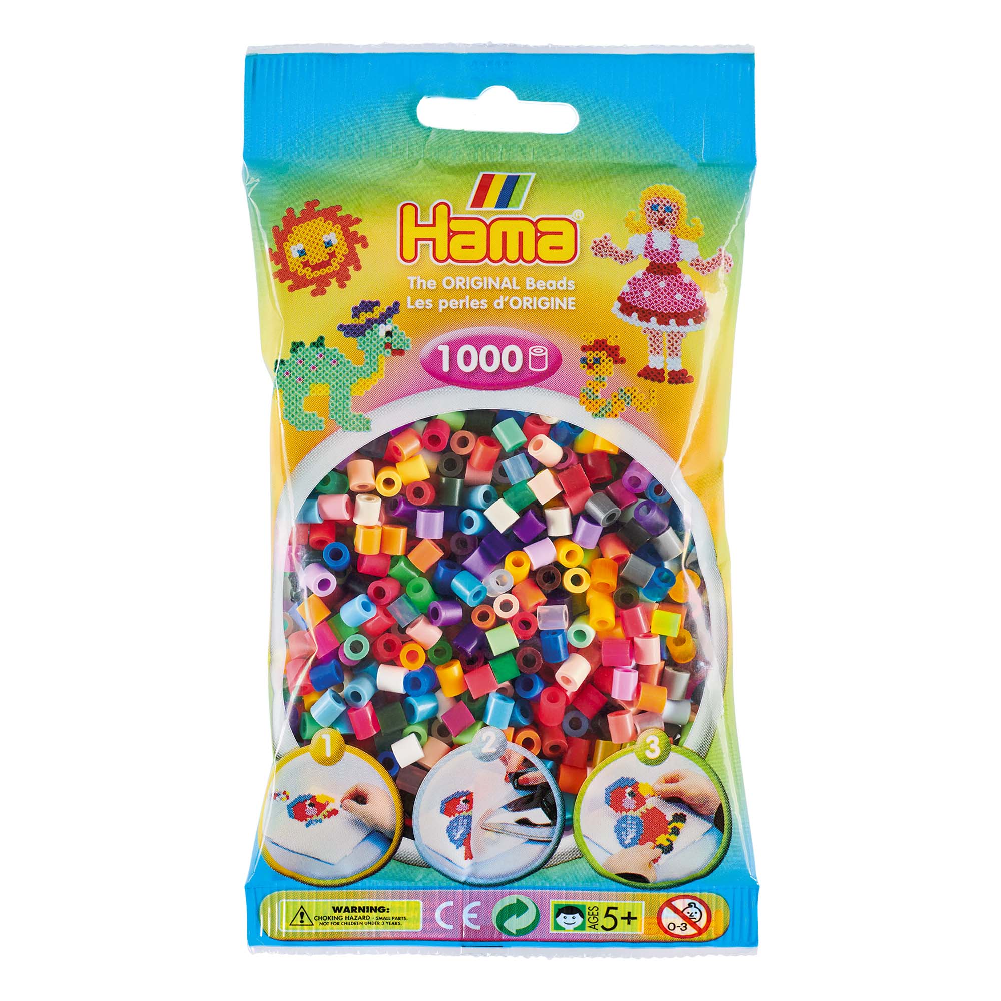 Hama Translucent Midi Beads - 1,000 Pack
