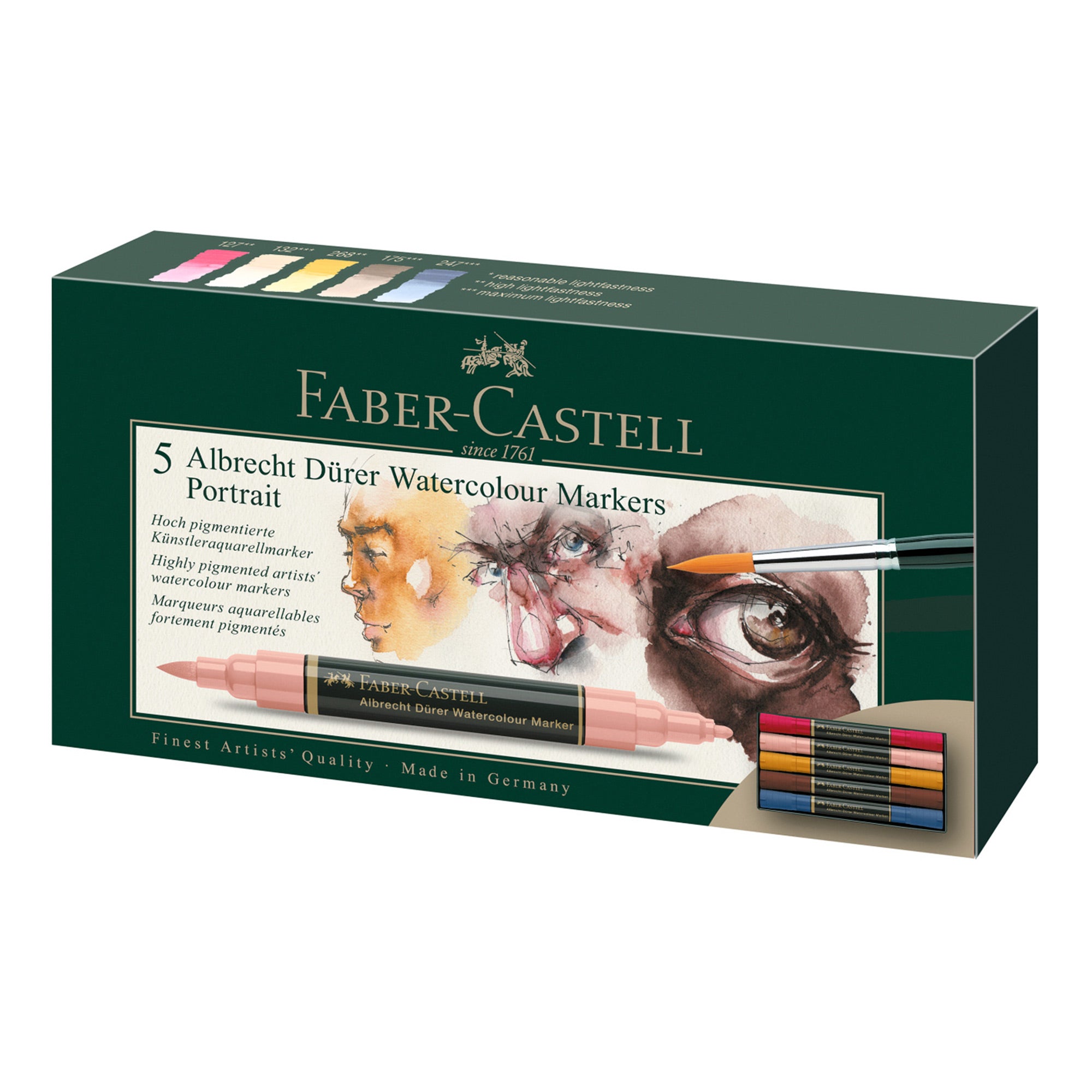 5-Pack Albrecht Dürer Watercolour Markers - Portrait Collection