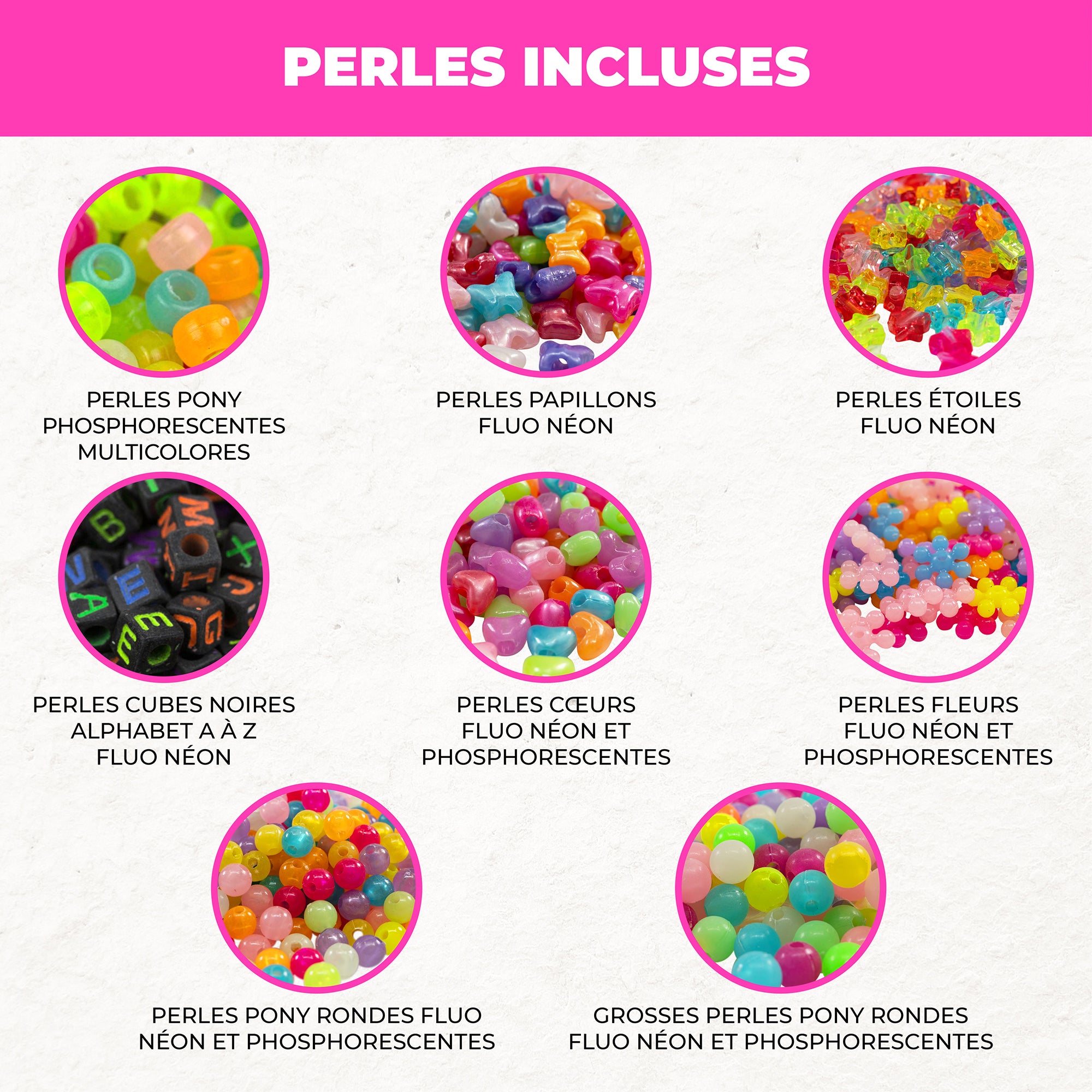 400-Piece Neon Glow-in-the-Dark Bead Set - Unleash Creativity!