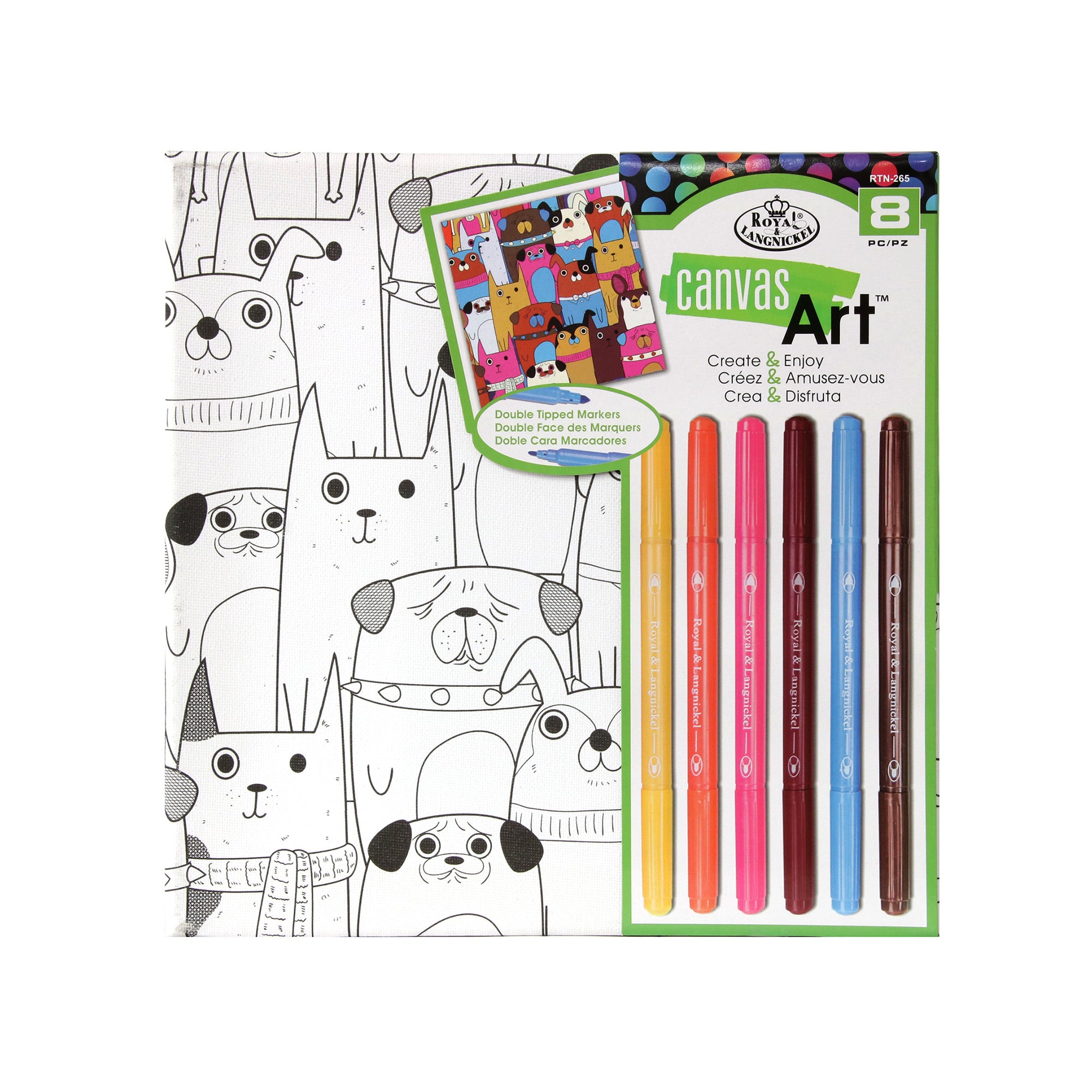 Adorable Dogs Canvas Art Market Set - A Delight for Little Dog Lovers