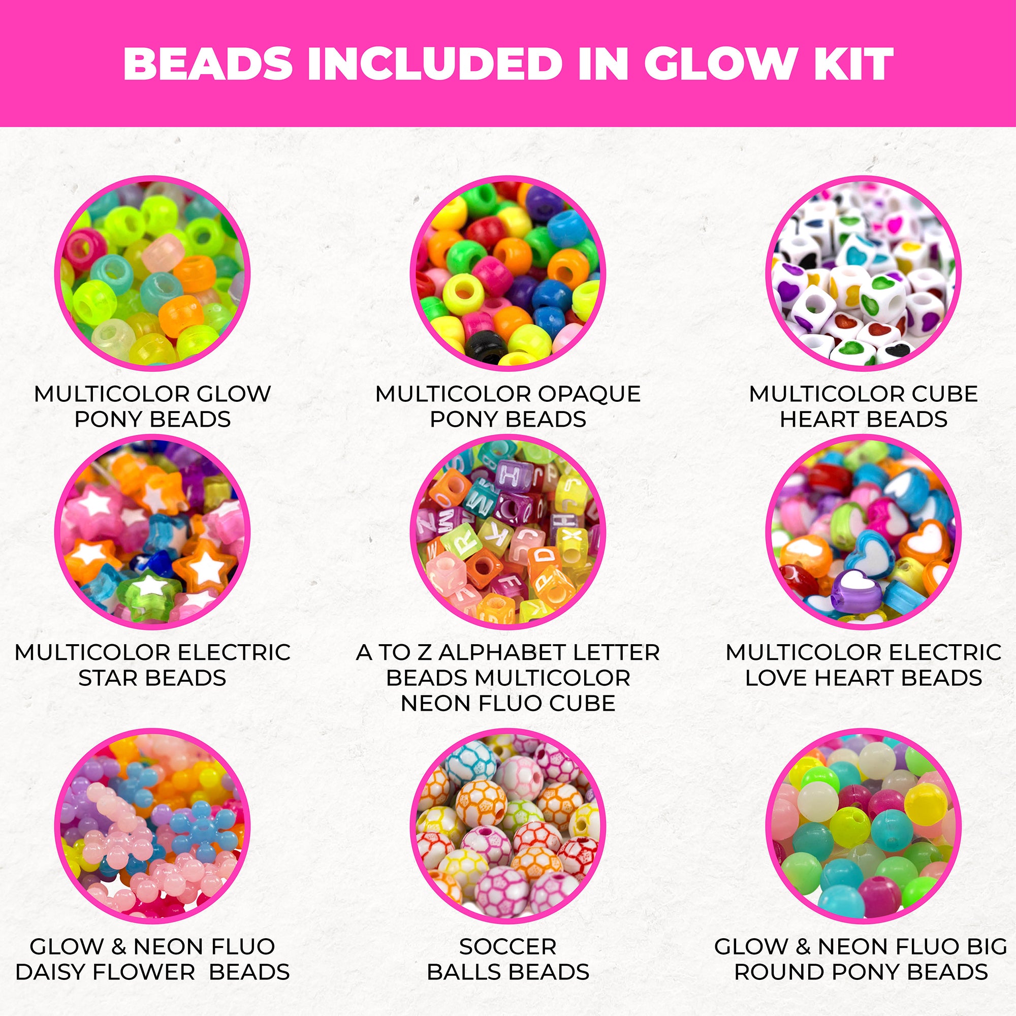 400-Piece Assorted Glow-in-the-Dark Beads Set