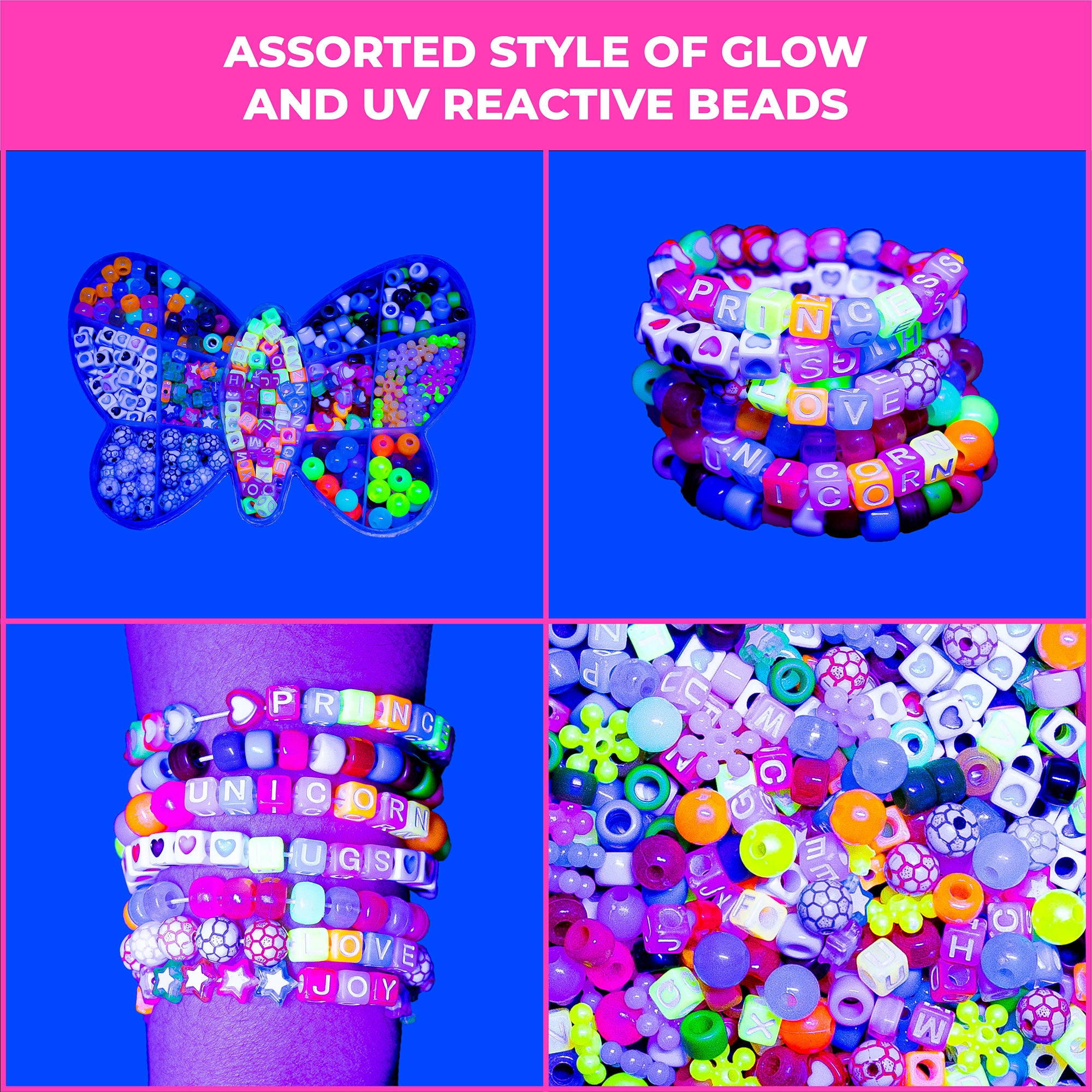 400-Piece Assorted Glow-in-the-Dark Beads Set