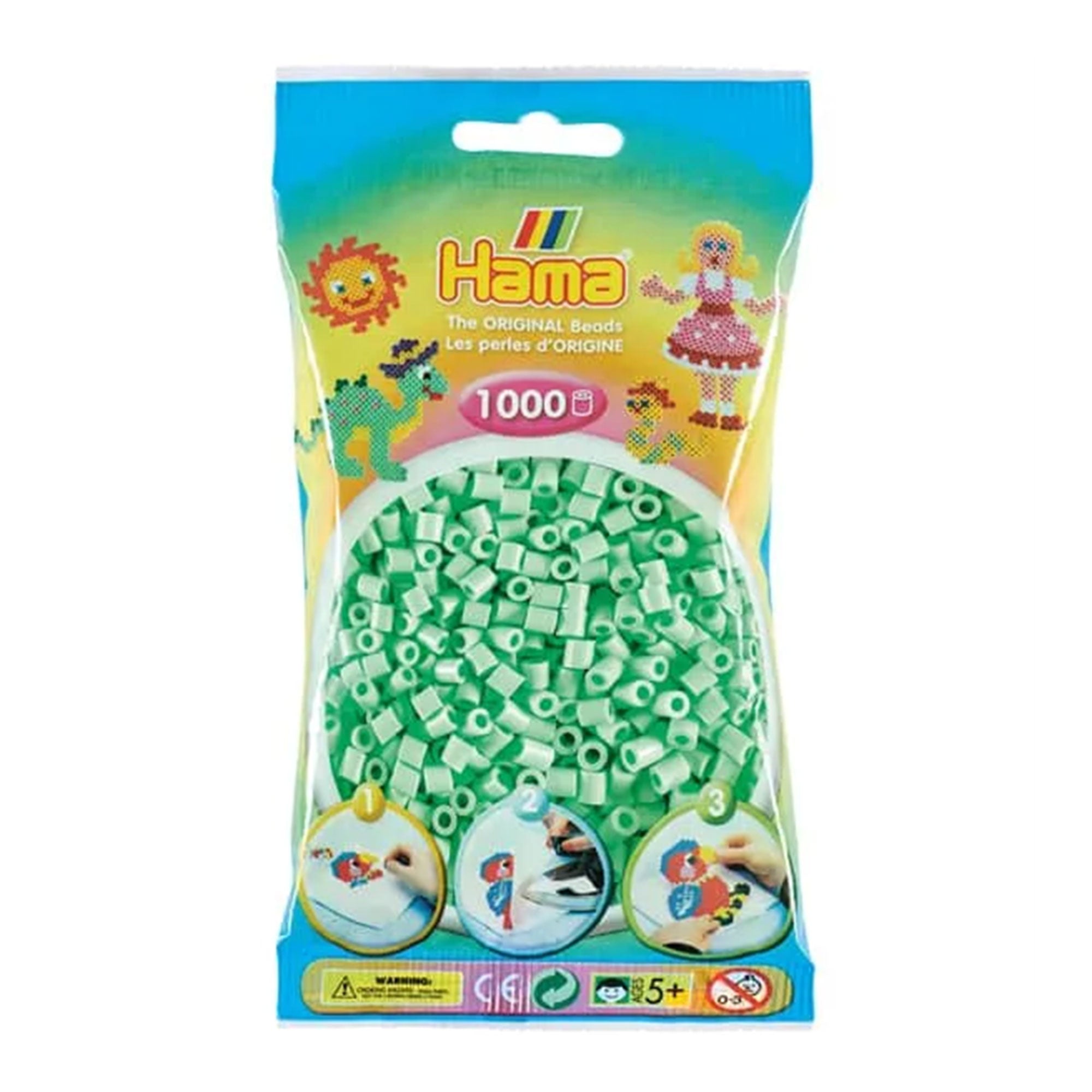 1,000-Piece Hama Midi Beads - Delightful Pastel Mint