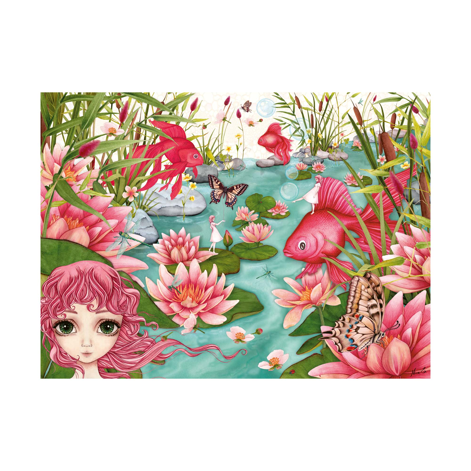 500-Piece Minu's Pond Daydreams Puzzle - Relaxing Family Fun!