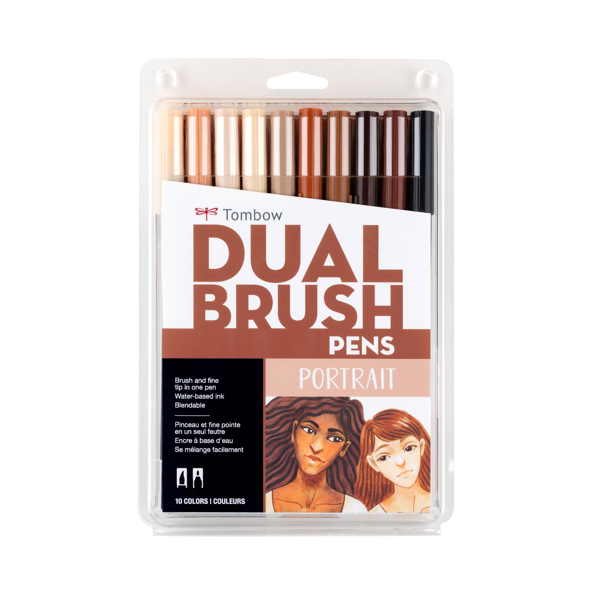 10-Pack Tombow Dual Brush Pens - Portrait Collection