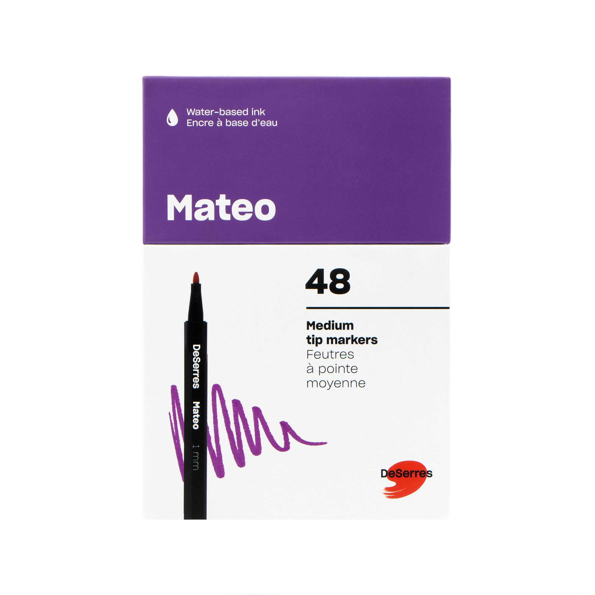 Mateo Medium-Tip Markers Set - 48 Assorted Colors