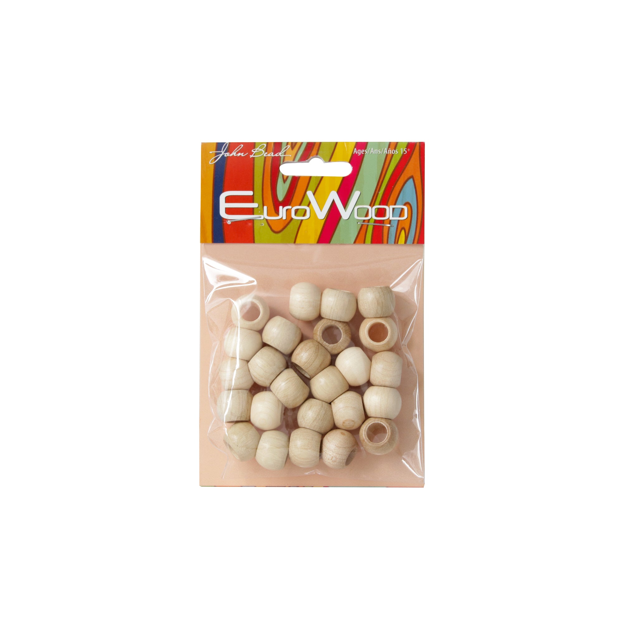 40-Pack Stunning Round Large-Hole Wooden Beads in Neutral Tones