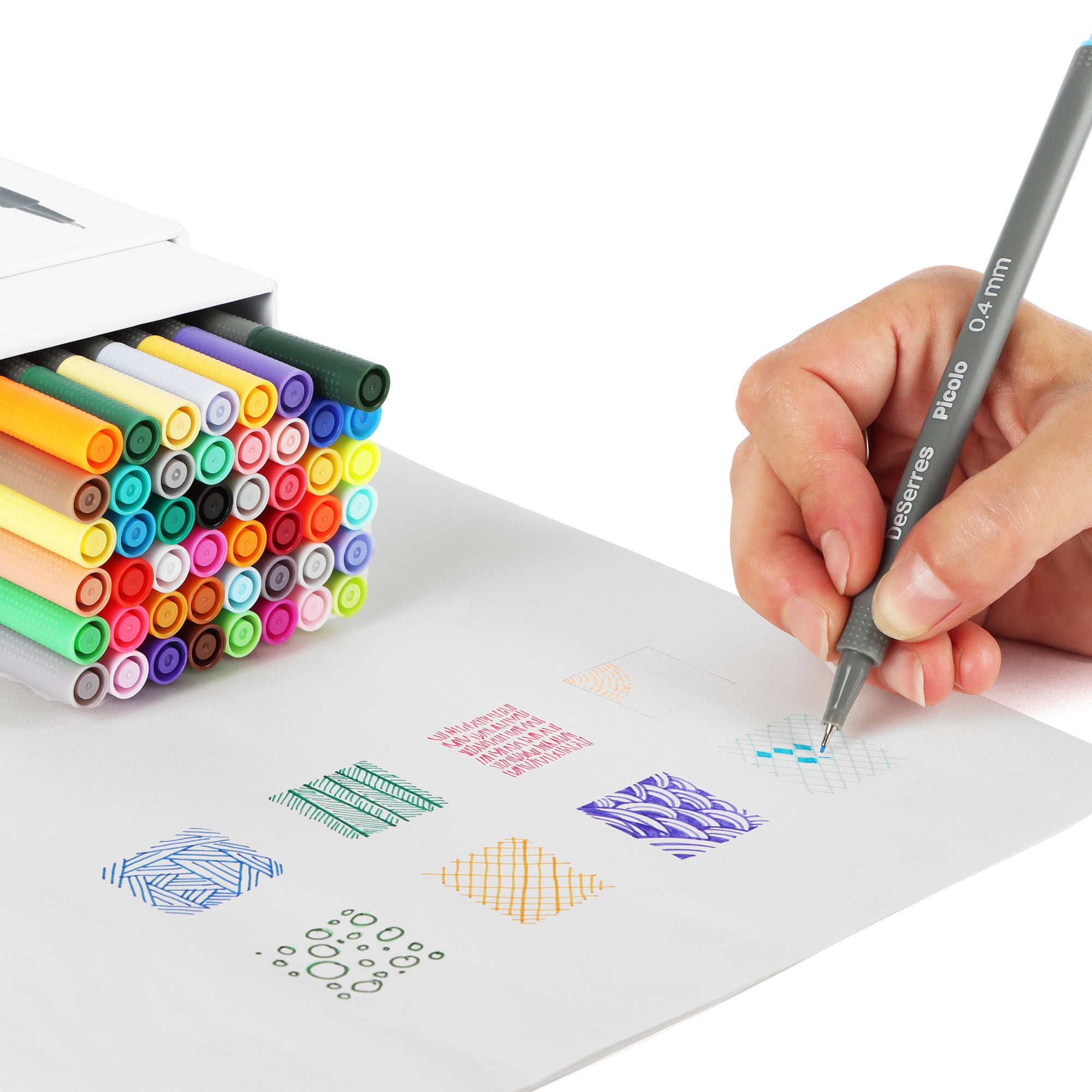 48-Pack Picolo Fineliners Set - 0.4 mm, Assorted Vibrant Colours