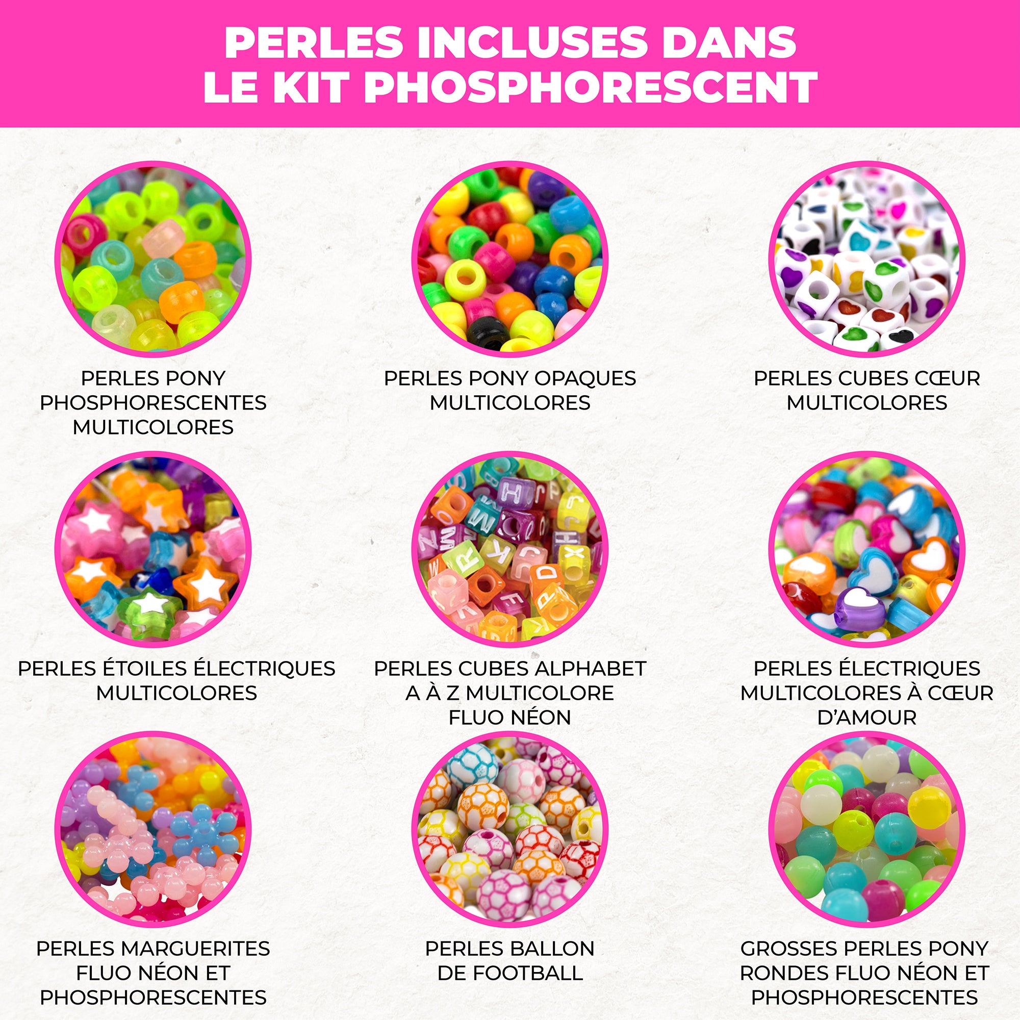 400-Piece Assorted Glow-in-the-Dark Beads Set