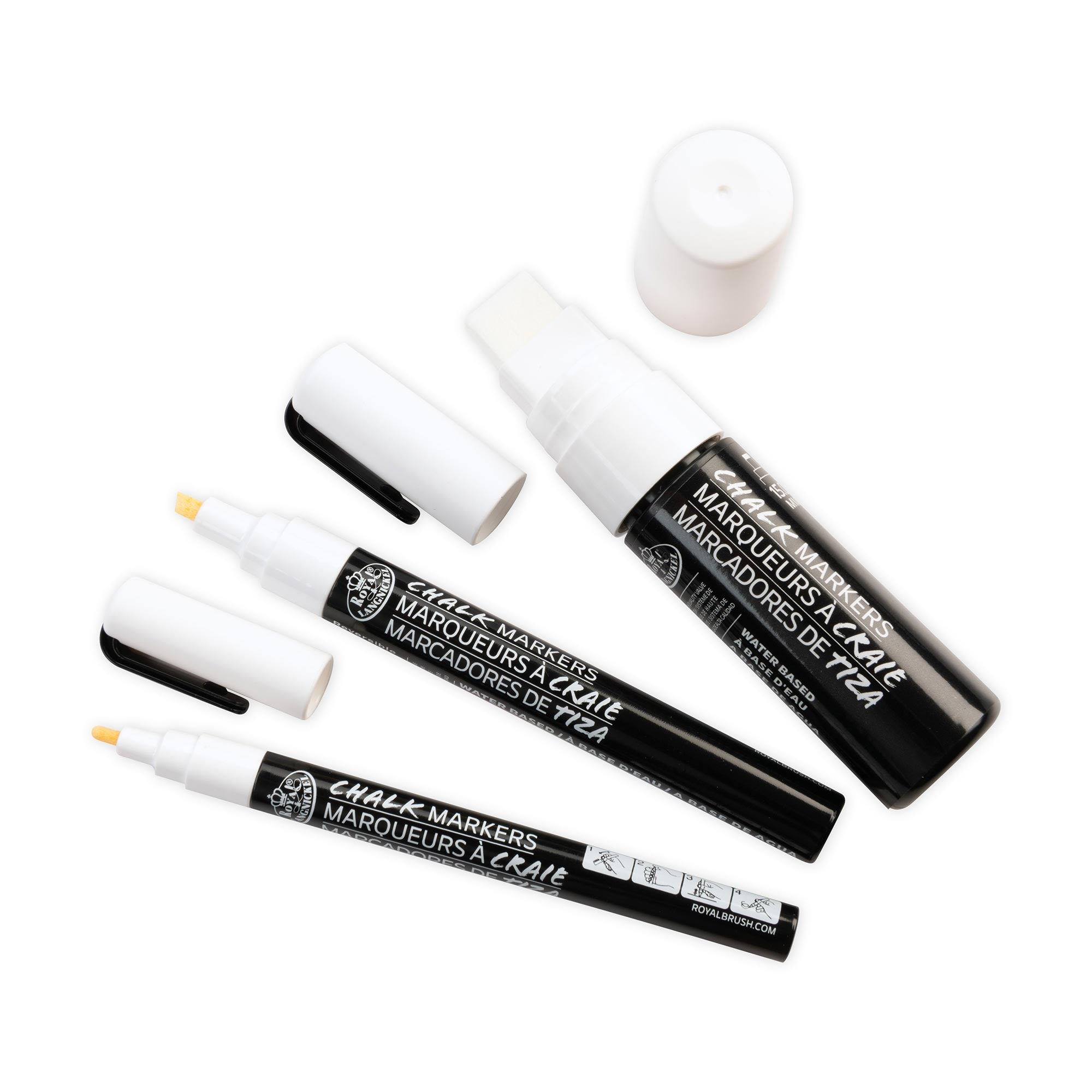 Royal & Langnickel White Chalk Marker Kit - 3 Pieces with Assorted Tips
