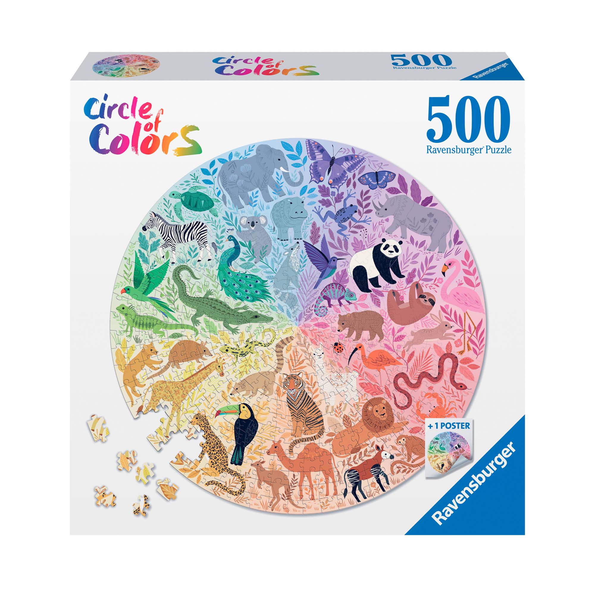500-Piece Animals Circle of Colours Puzzle - A Captivating Challenge!