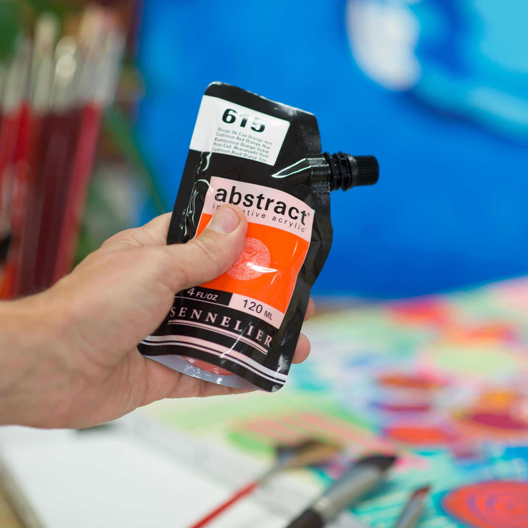Stunning Abstract Acrylic Paint: High Viscosity Cobalt Blue Hue - A Must-Have!