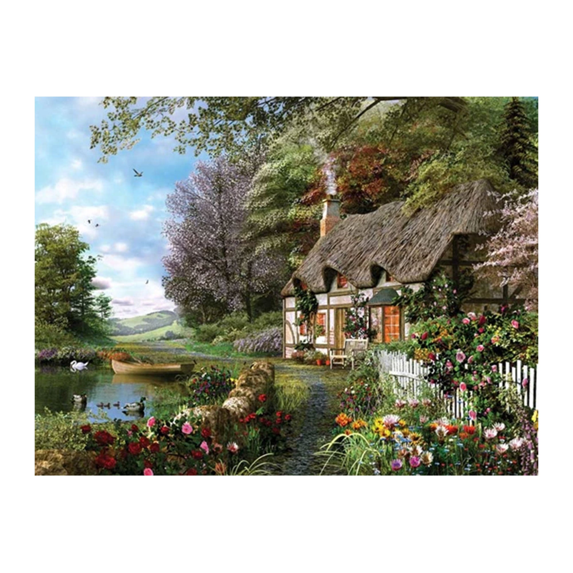 1,500-Piece Country Cottage Puzzle: A Relaxing Family Adventure