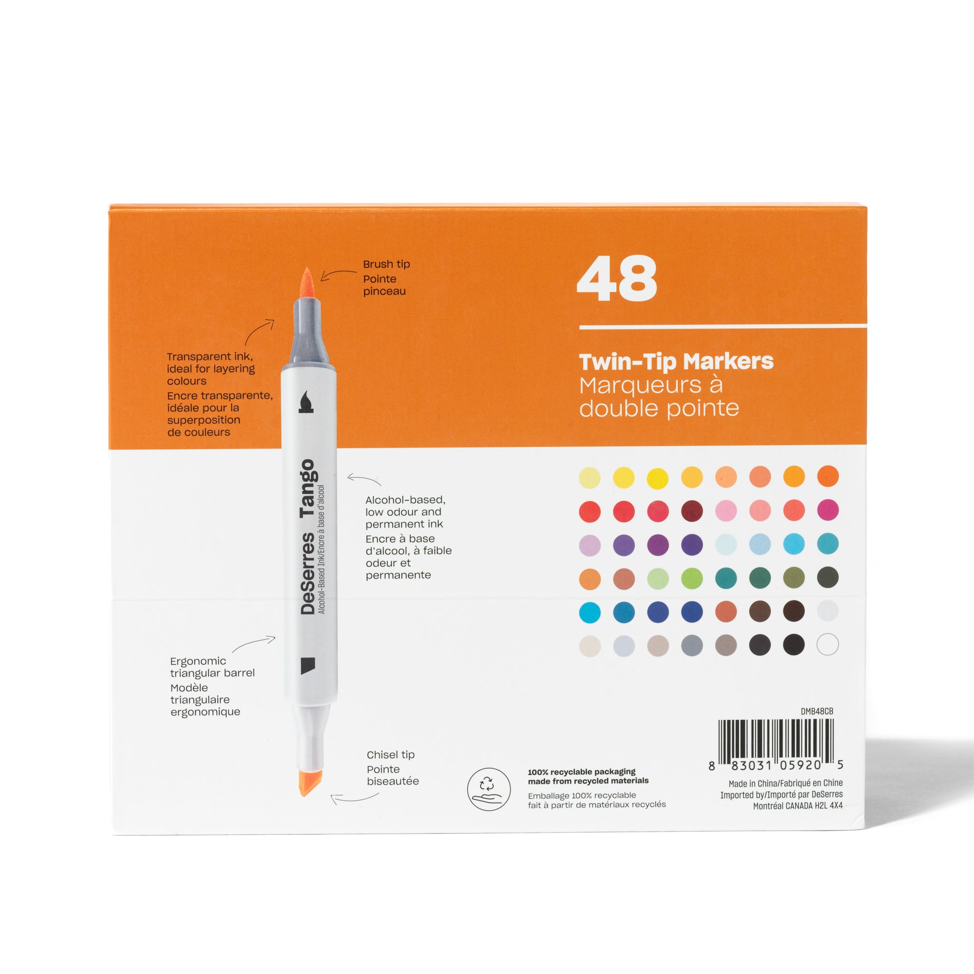 48-Pack Tango Double-Ended Markers Set: Assorted Colors for Limitless Creativity!