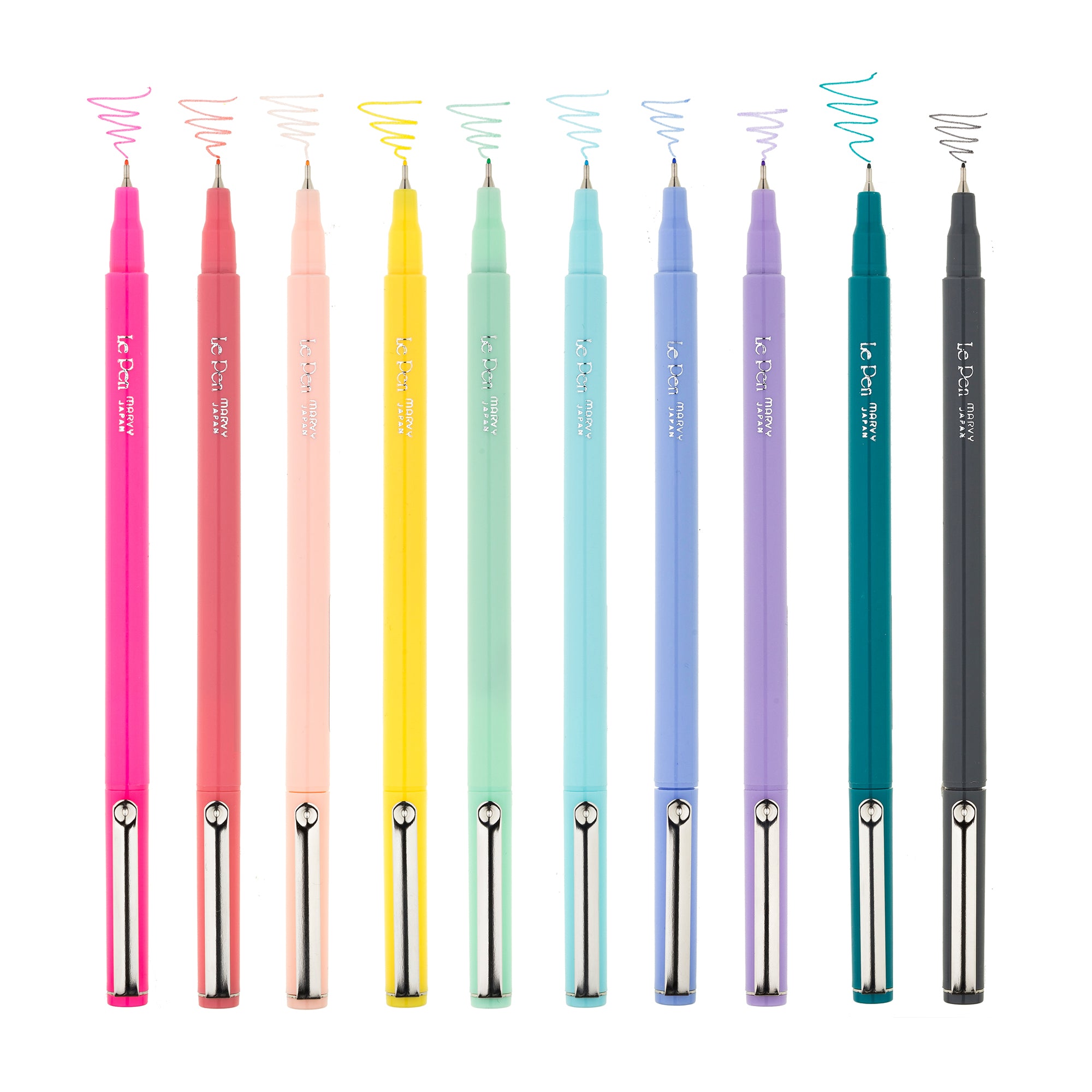Le Pen Fineliners 10-Pack - Vibrant Pastel Colors