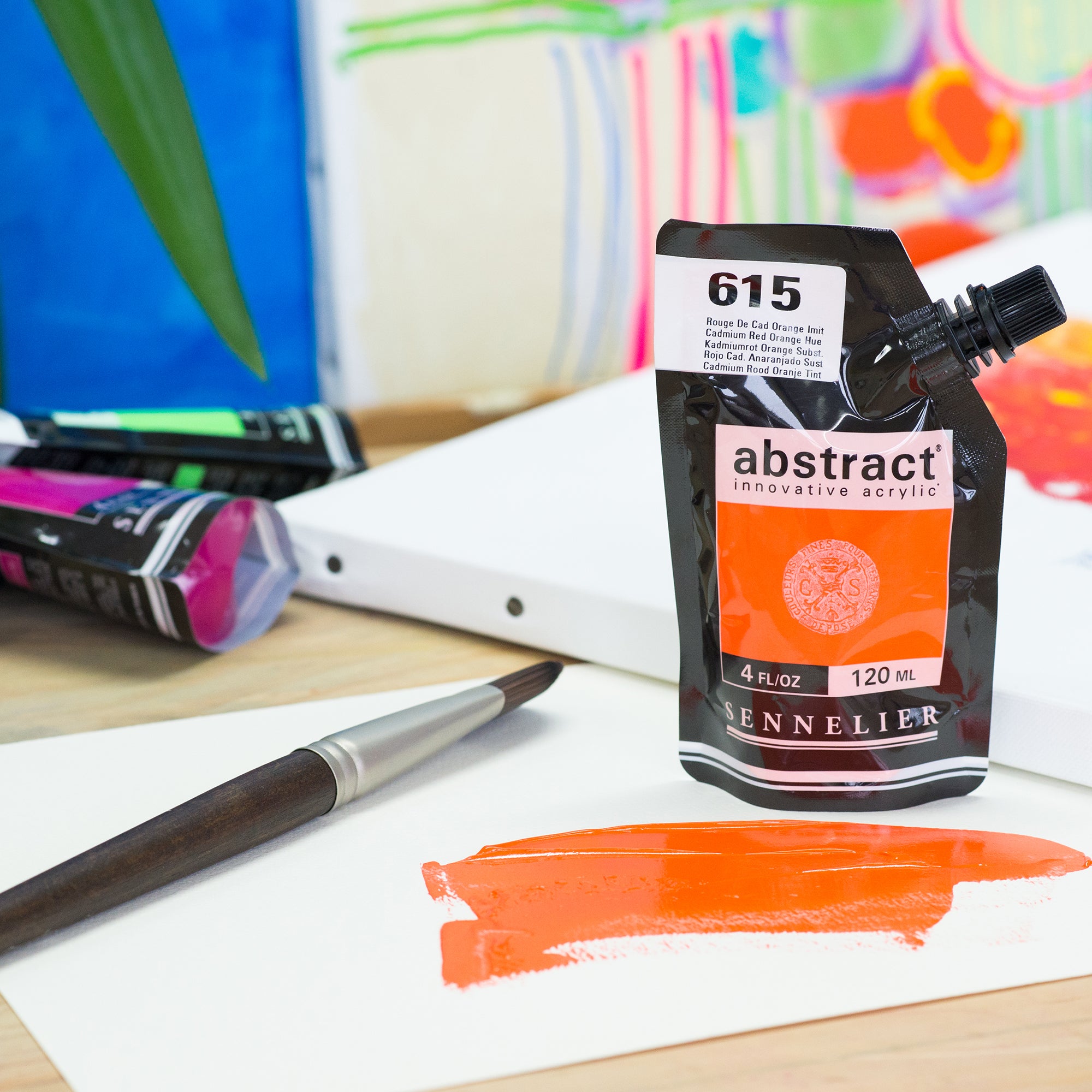 Stunning Abstract Acrylic - High Viscosity Raw Umber: A Must-Have!