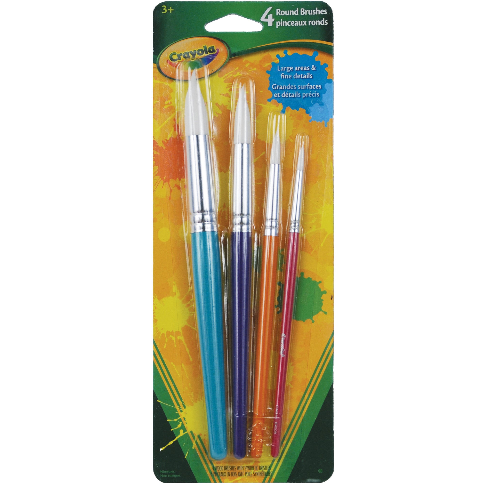 4-Pack Premium White Taklon Round Paintbrushes - Unleash Your Creativity!