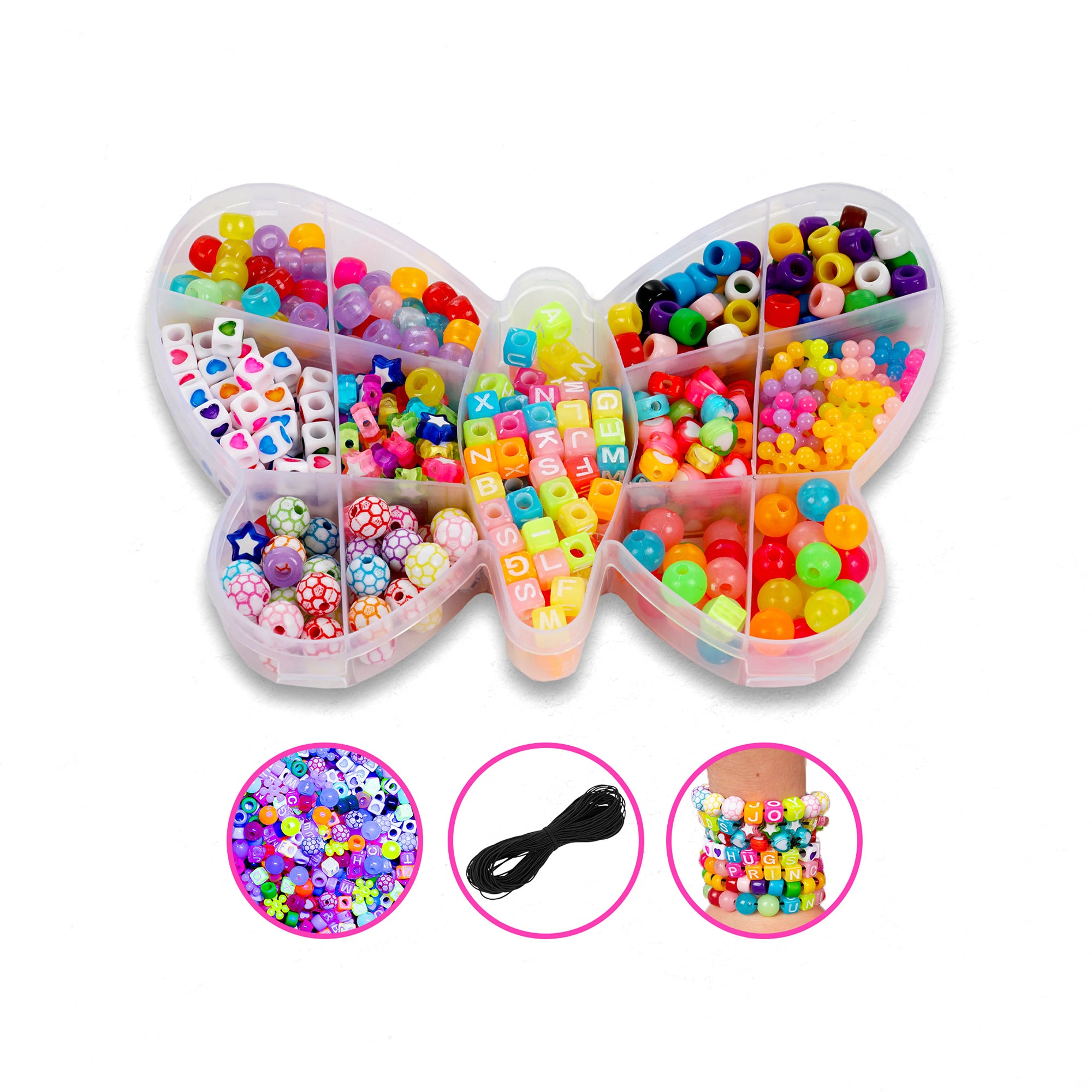 400-Piece Assorted Glow-in-the-Dark Beads Set