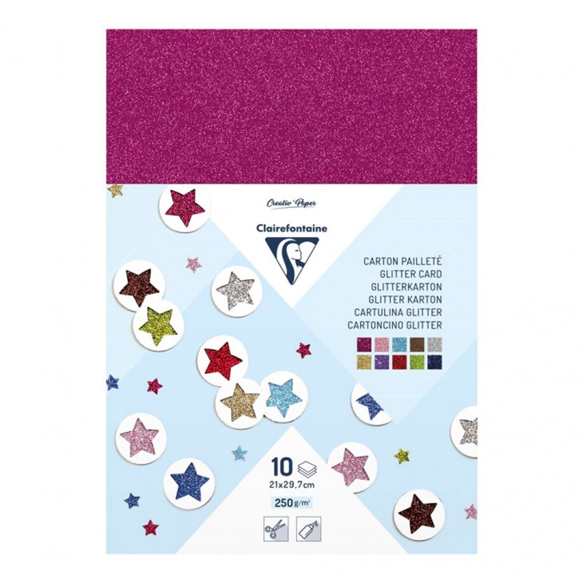 Sparkling 10-Pack Glitter Cards in Assorted Colors - Unleash Your Creativity!