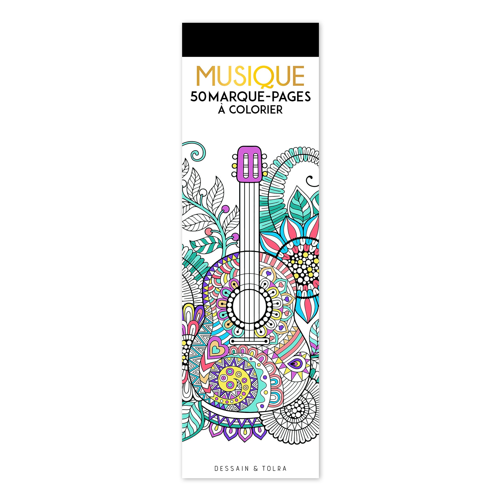 50 Coloring Bookmarks: Music - French Edition