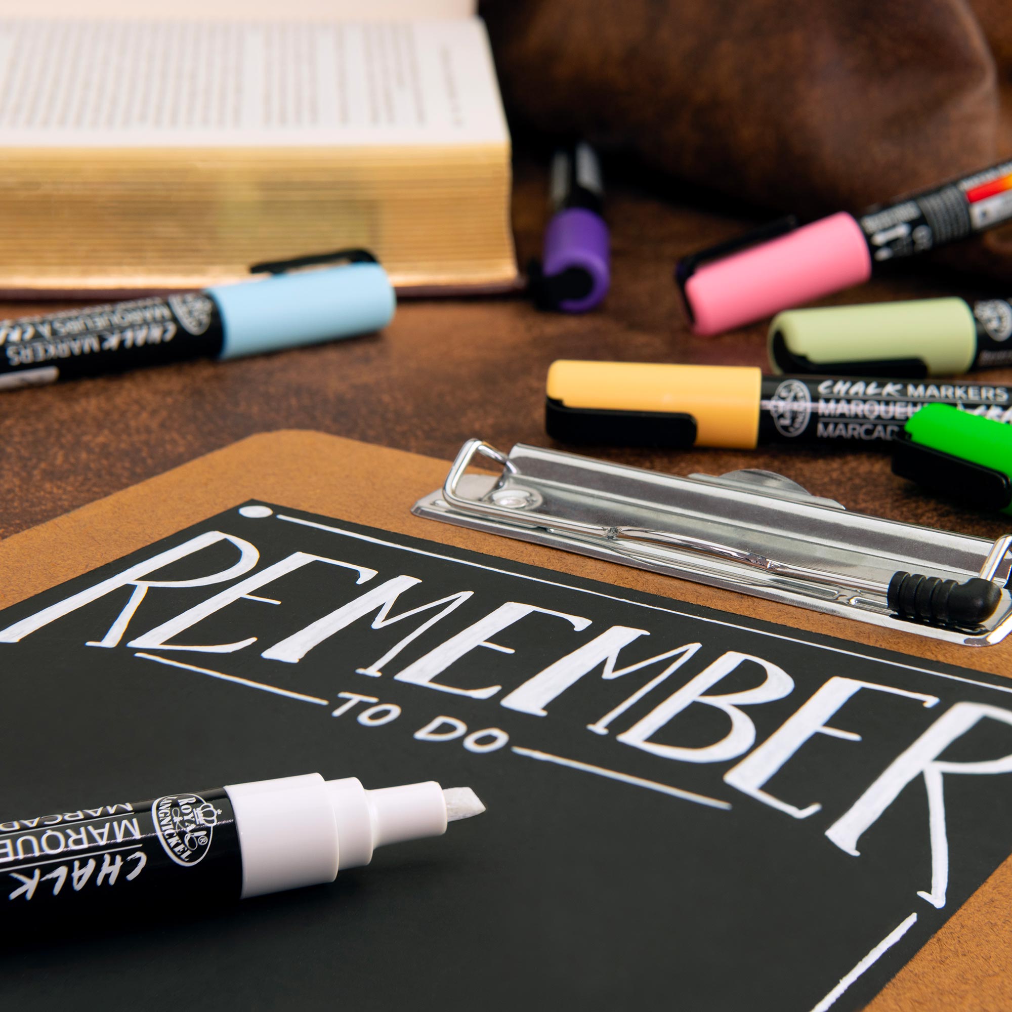 Amazing 12-Piece Chalk Marker Kit with Reversible Tip in Primary Colors