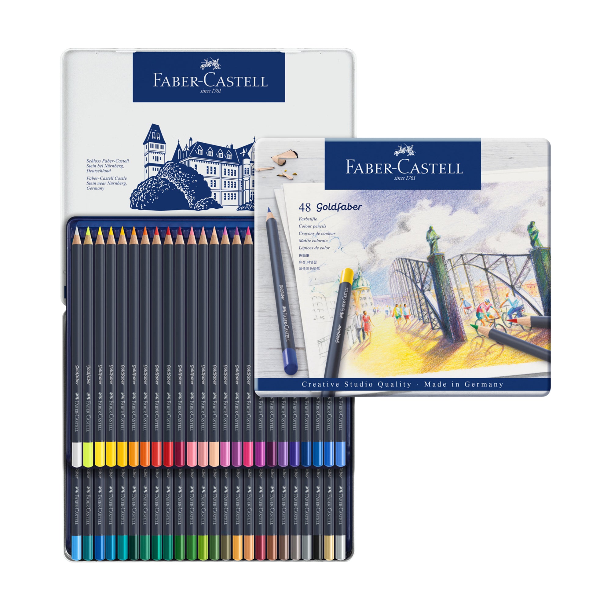 48-Pack Goldfaber Vibrant Coloured Pencils - A Must-Have for Artists!