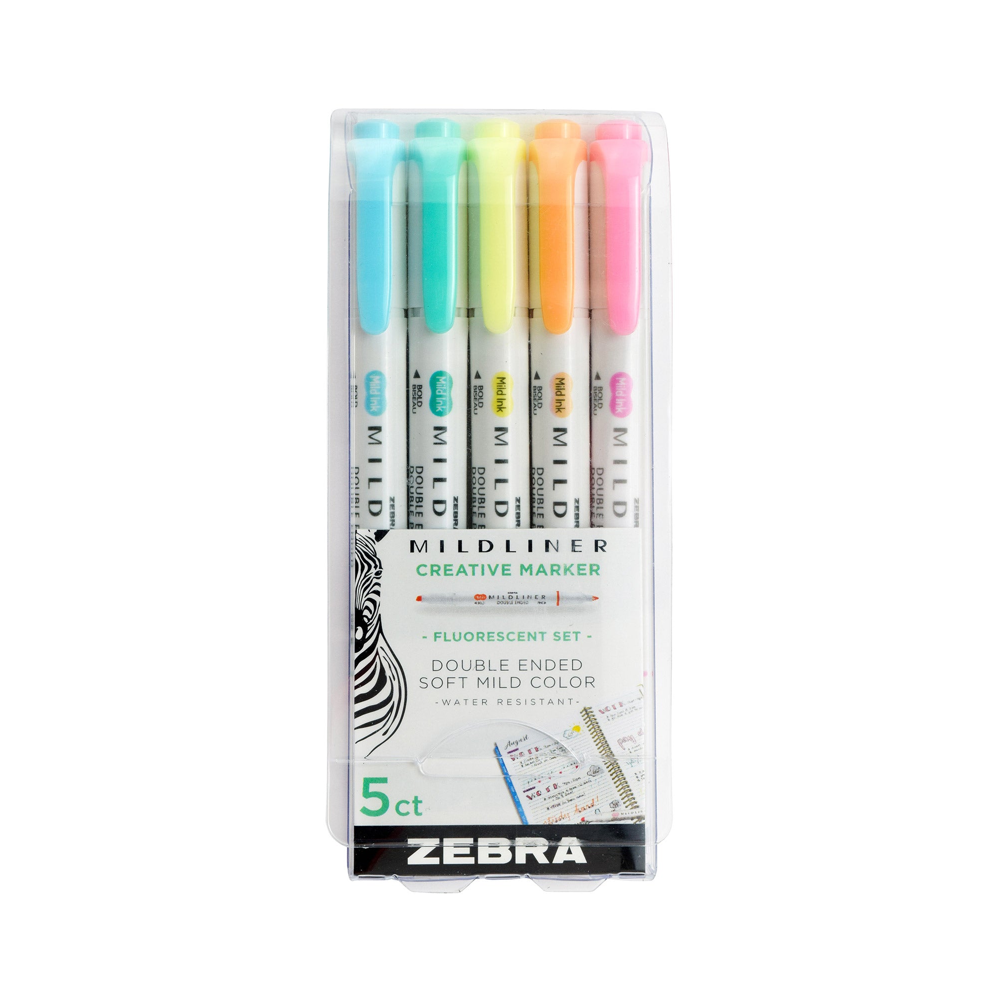 5-Pack Fluorescent Mildliner Creative Markers - Unleash Your Creativity!