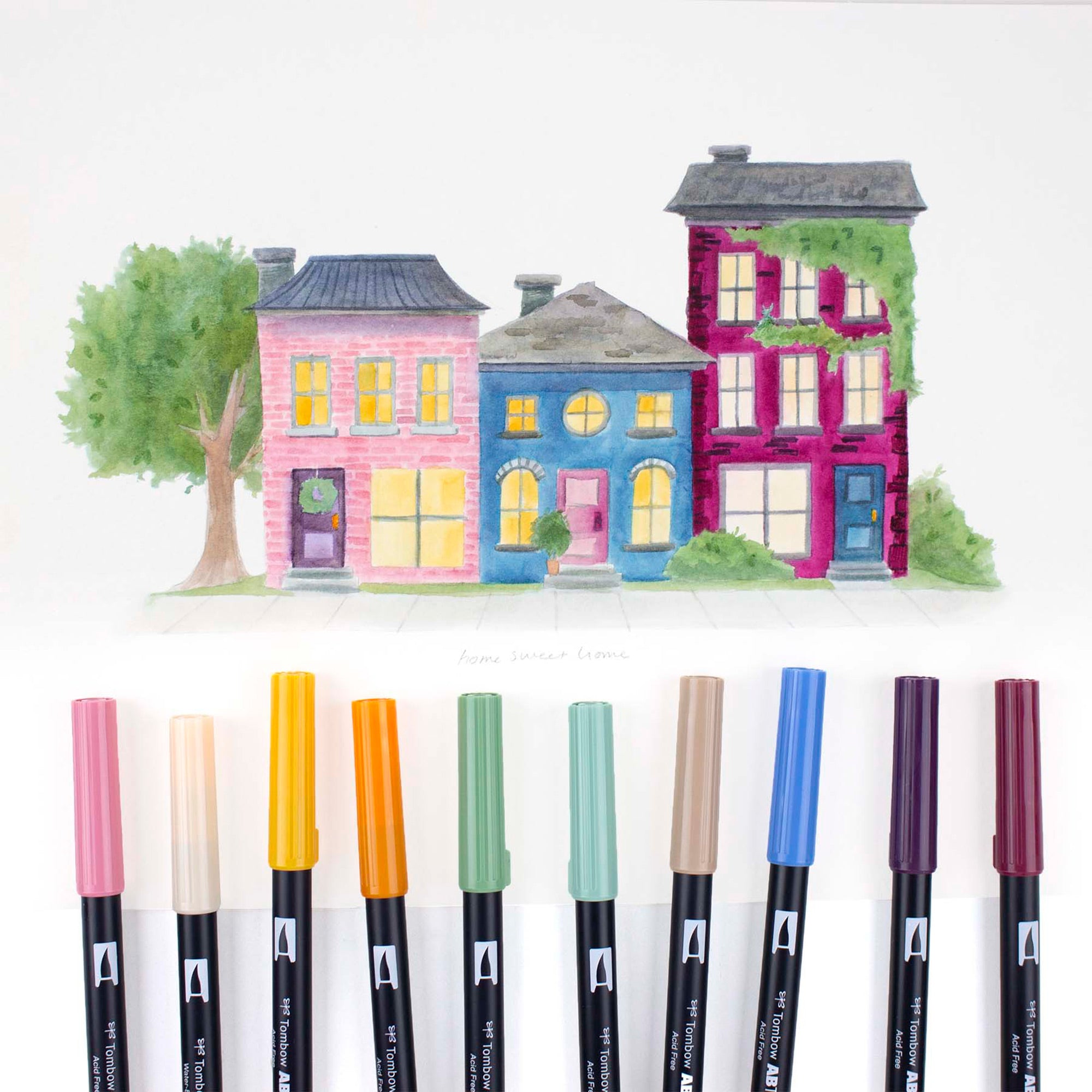 Tombow 10-Pack Dual Brush Pens - Cottage Collection: Unleash Your Creativity!