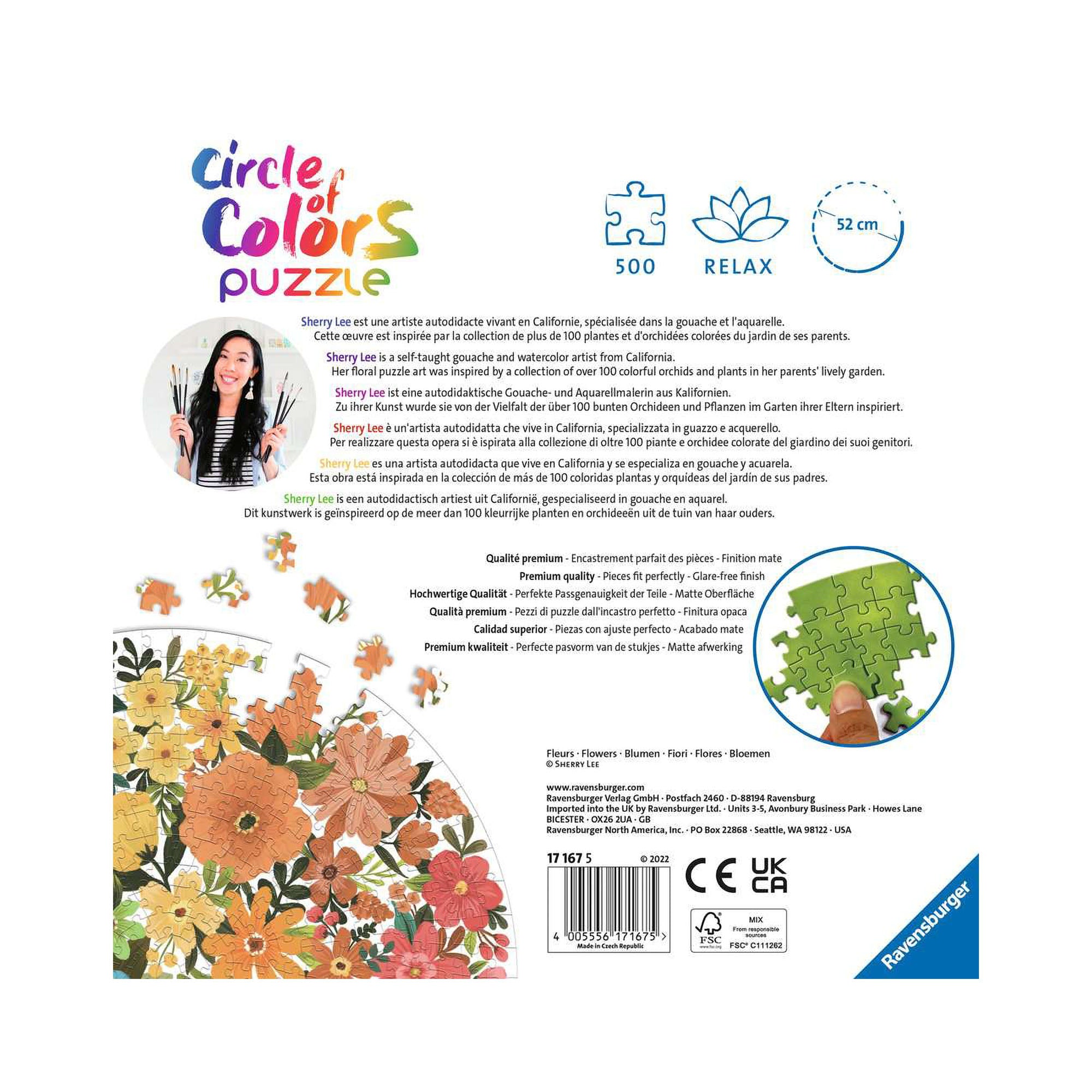 Stunning 500-Piece Flower Colour Circle Puzzle