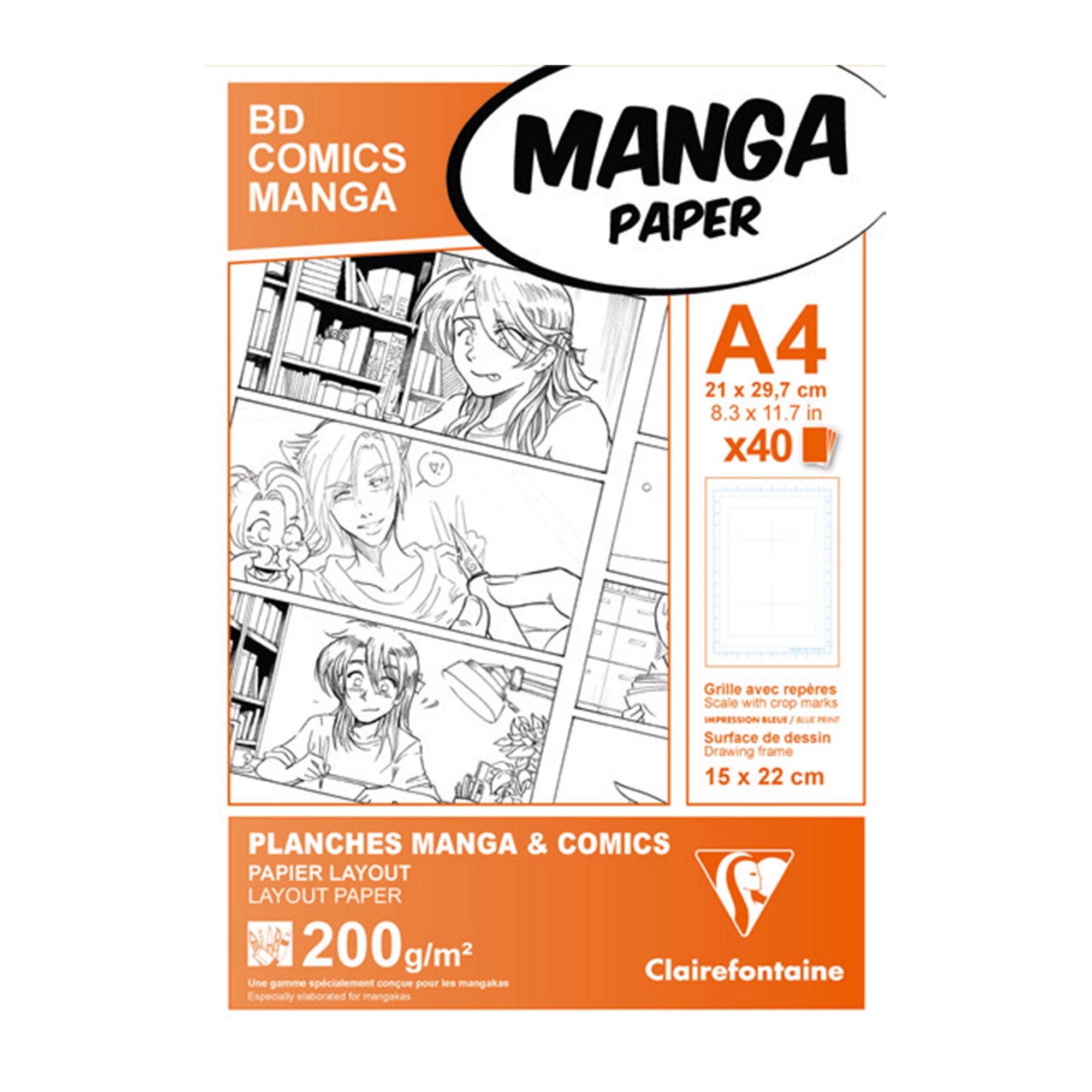 40-Pack Premium A4 Manga Drawing Paper - Ideal for Artists