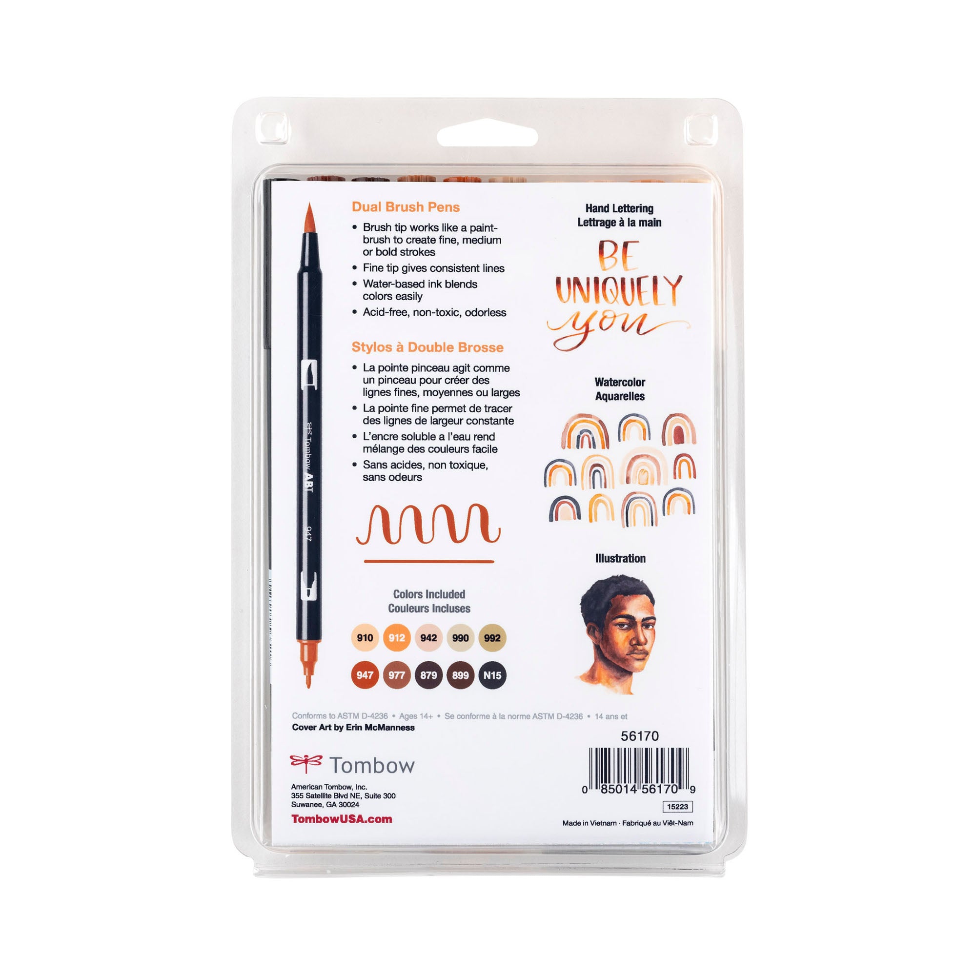 10-Pack Tombow Dual Brush Pens - Portrait Collection