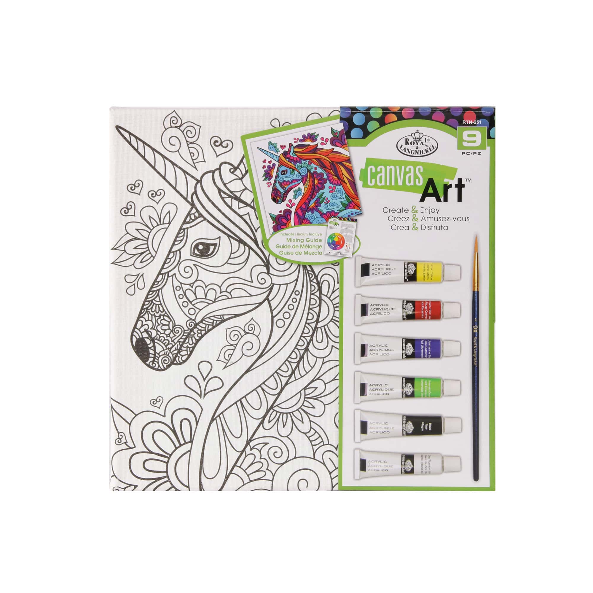 Magical Unicorn Canvas Art Acrylic Paint Set