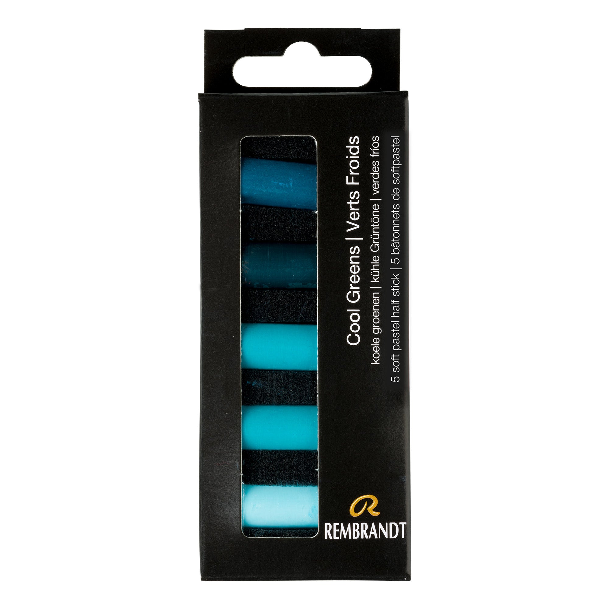 Cool Green Delight: 5-Pack Half Stick Soft Pastels
