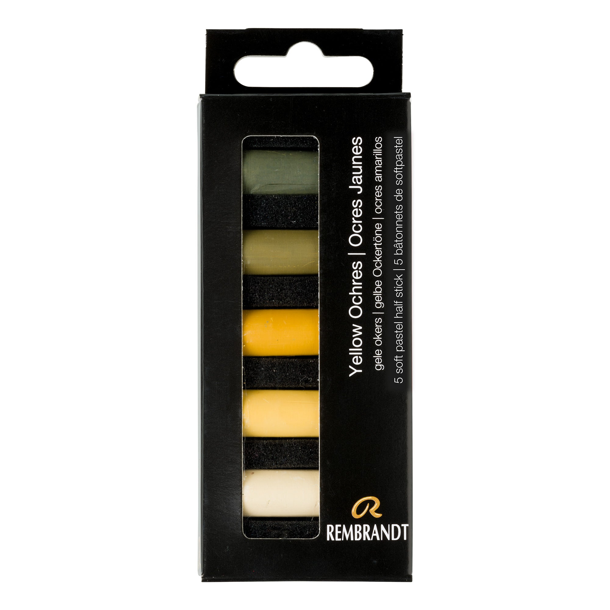 Ochre Yellow Soft Pastels - 5-Pack Half Sticks